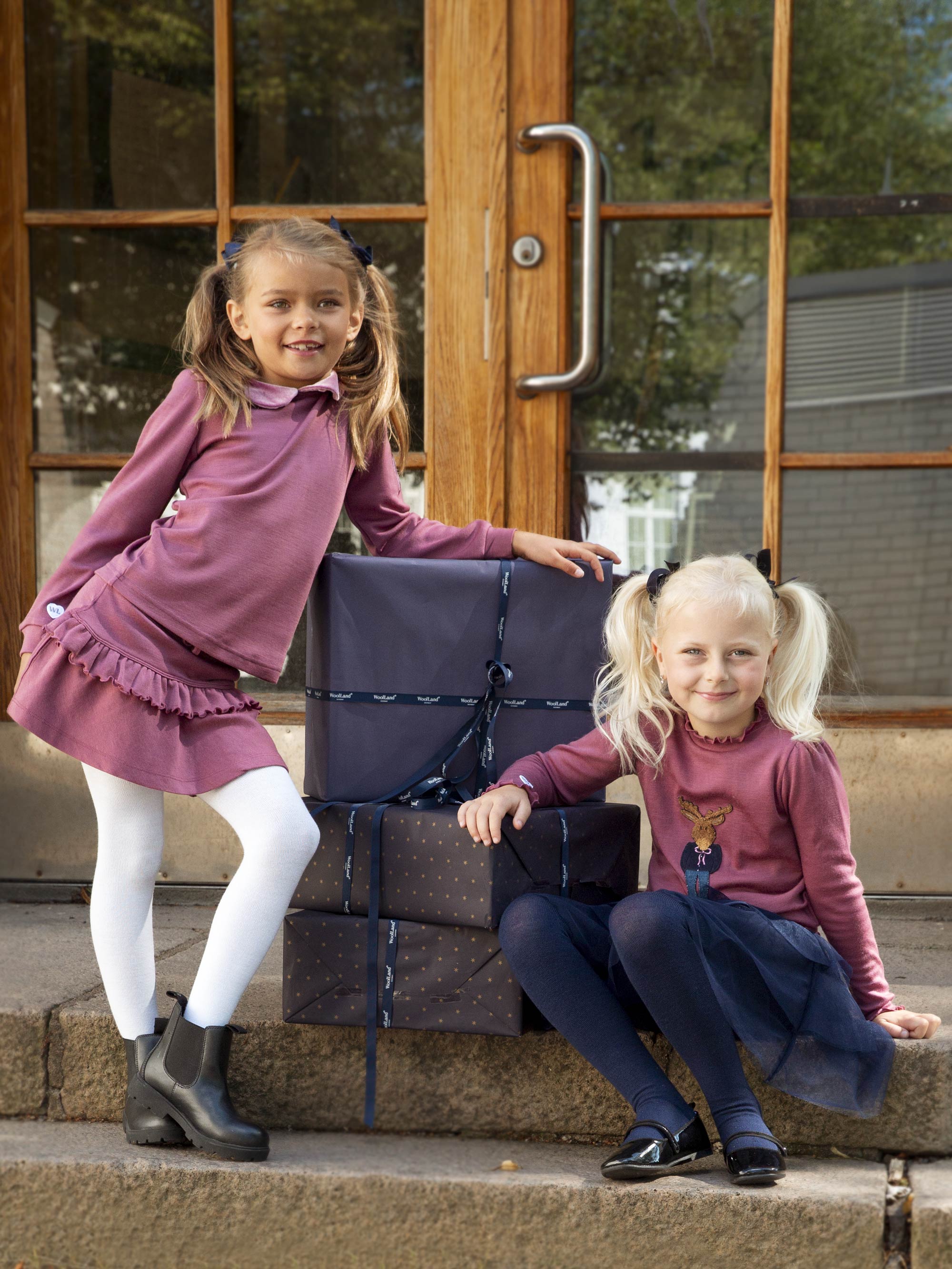 Sandefjord Wool Skirt With Cord Details Dark Blush