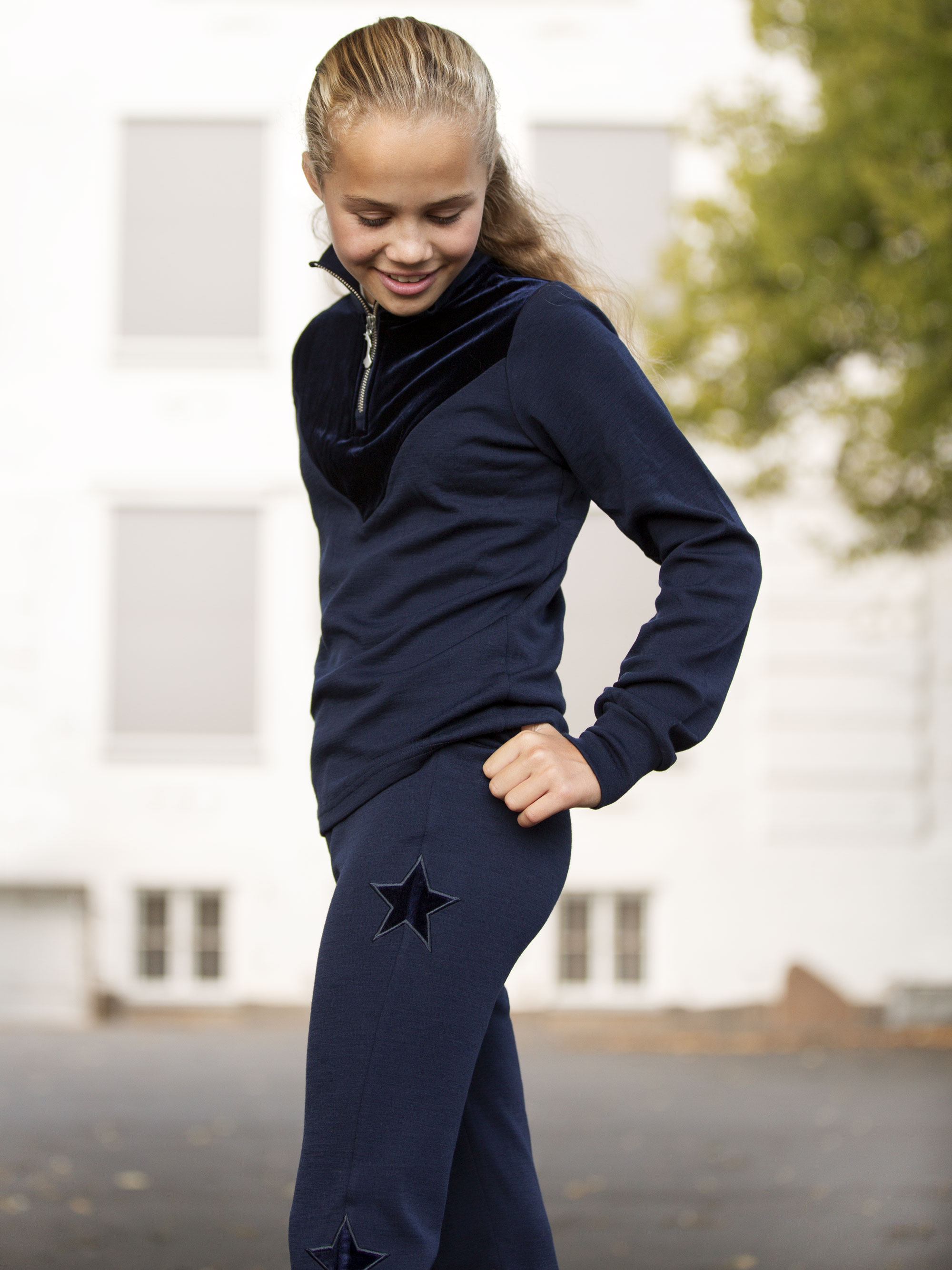 Veslepiggen Merino Flare Pants Blue Ink