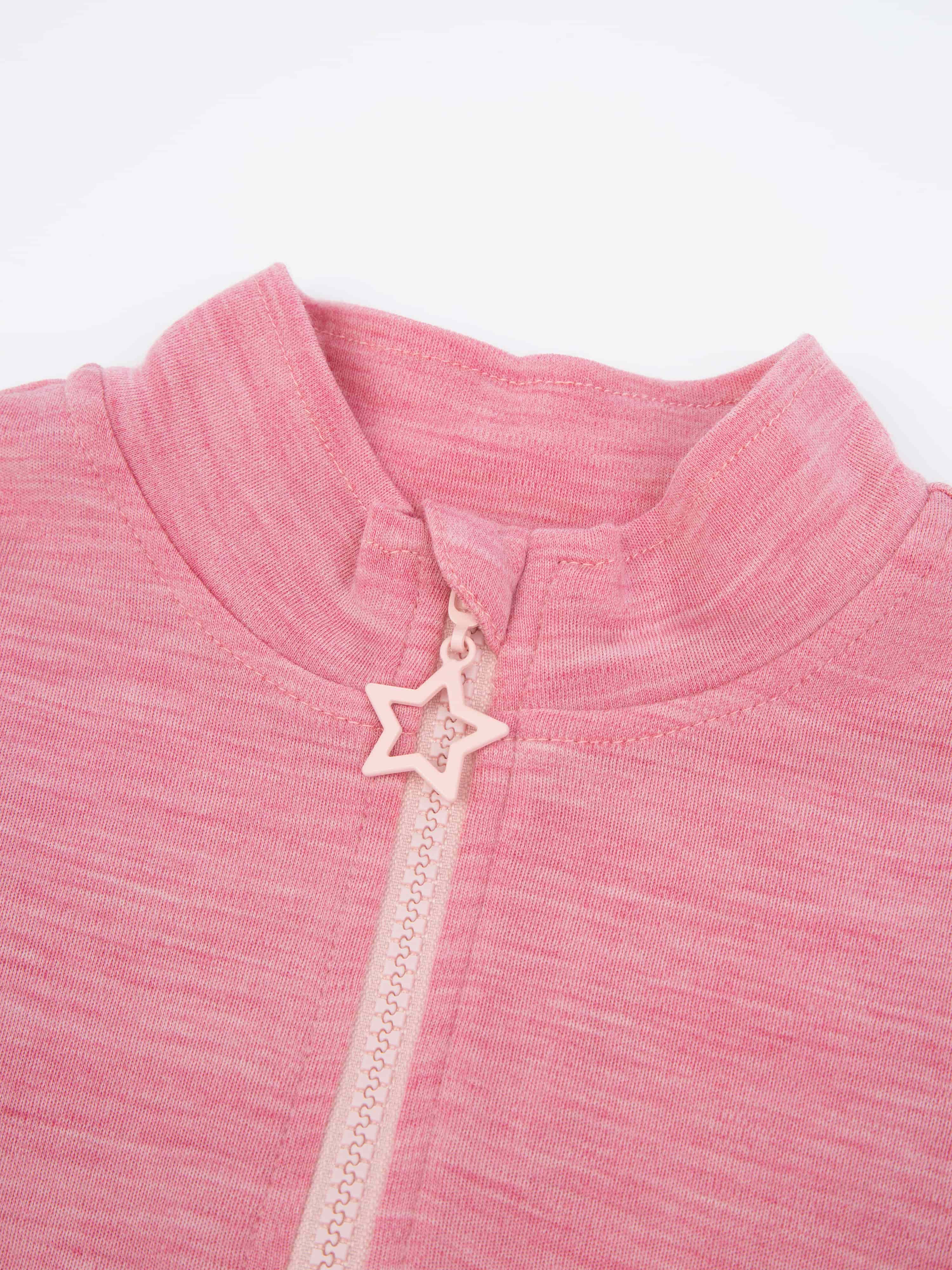 Veslepiggen Merino Half-zip Rose Blush