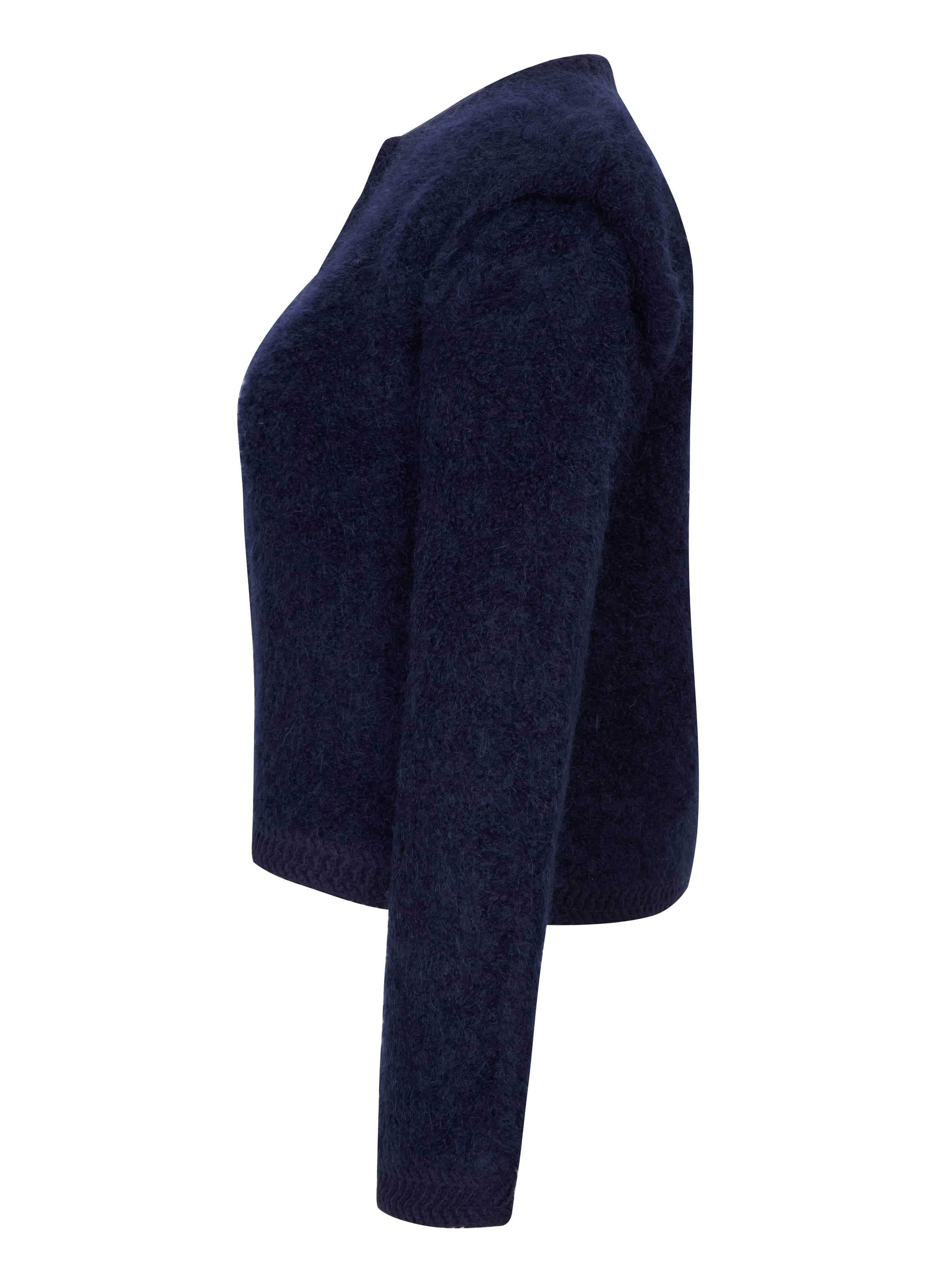 Aurland Chunky Mohair Cardigan Dark Blue