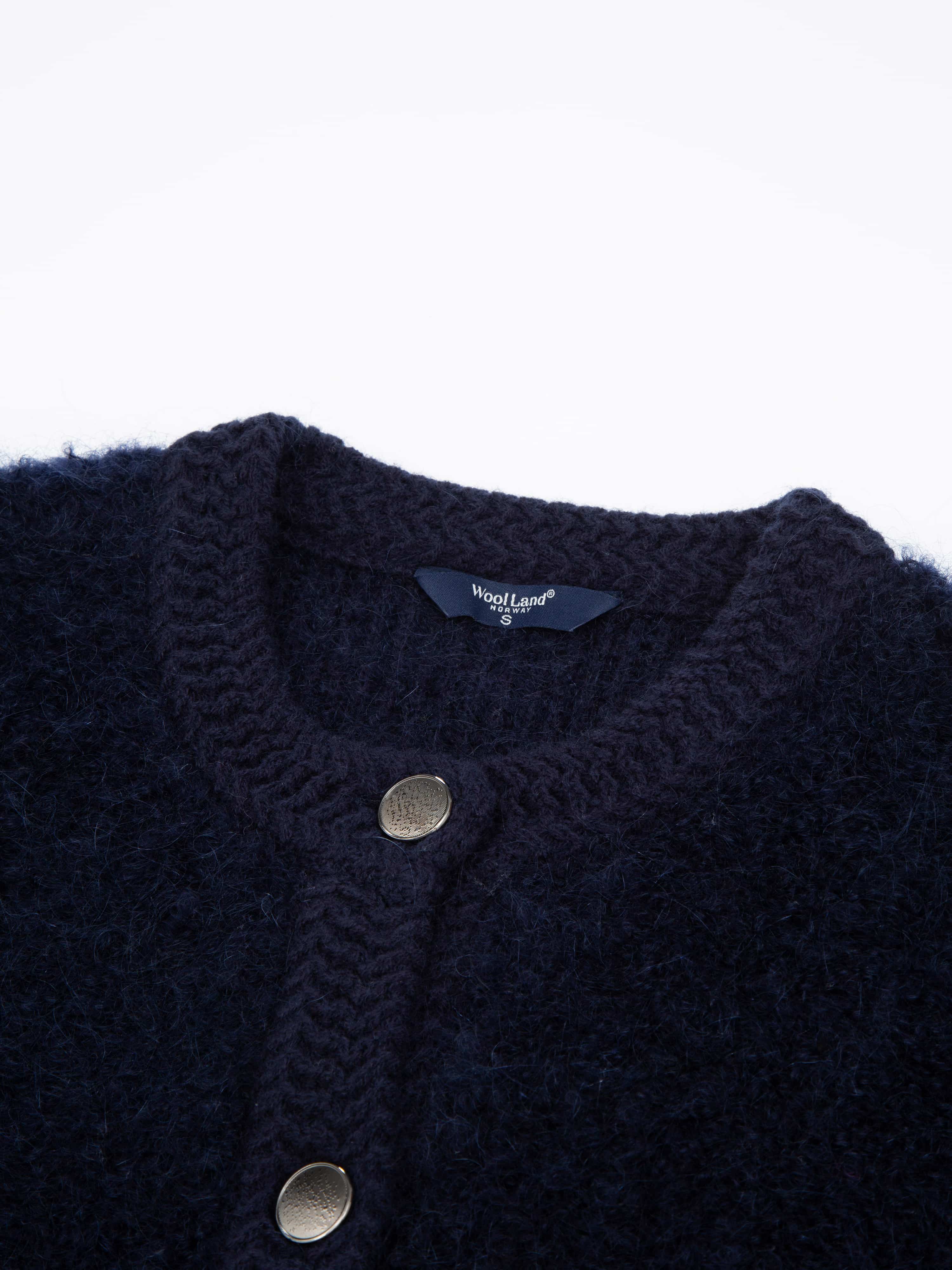 Aurland Chunky Mohair Cardigan Dark Blue