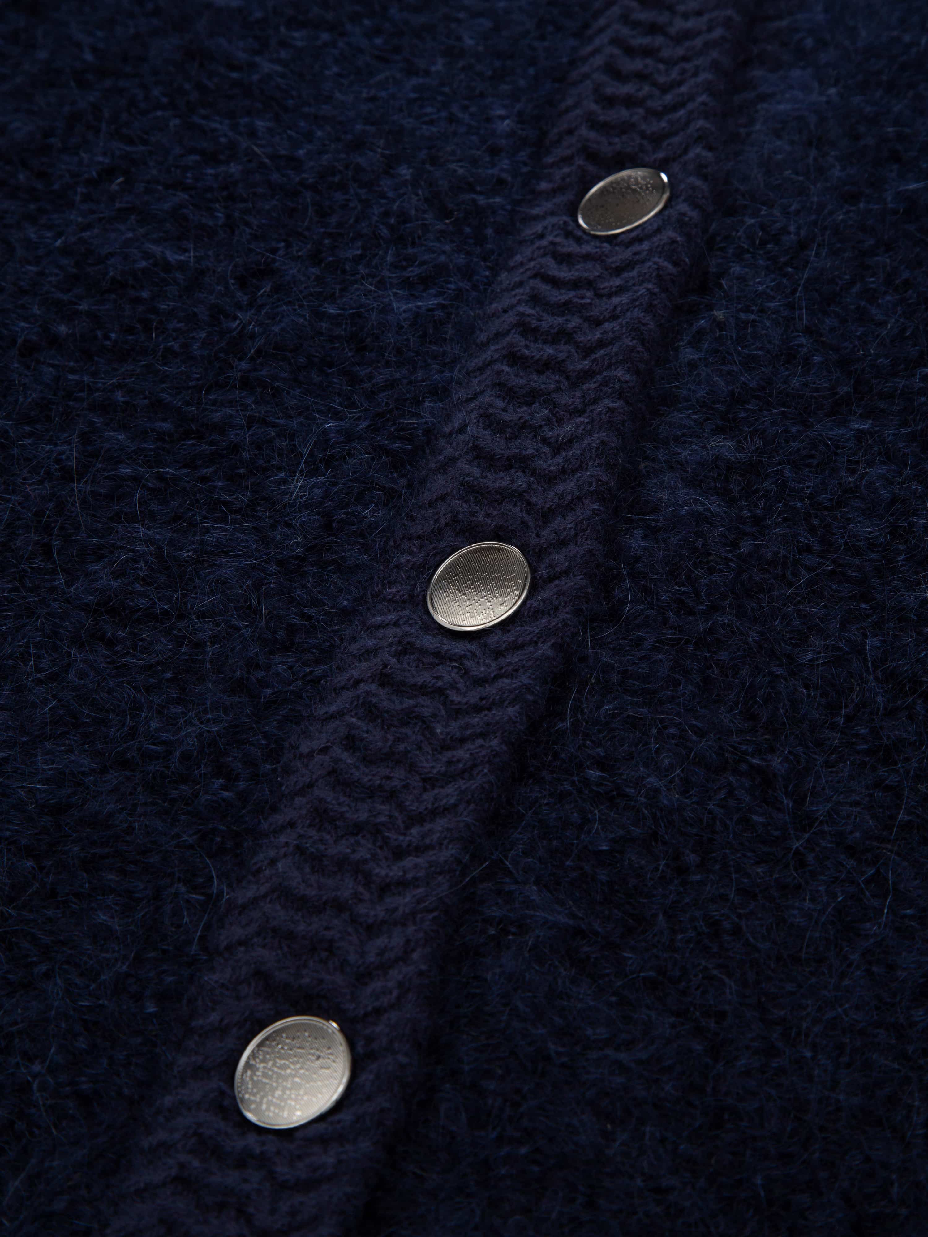 Aurland Chunky Mohair Cardigan Dark Blue