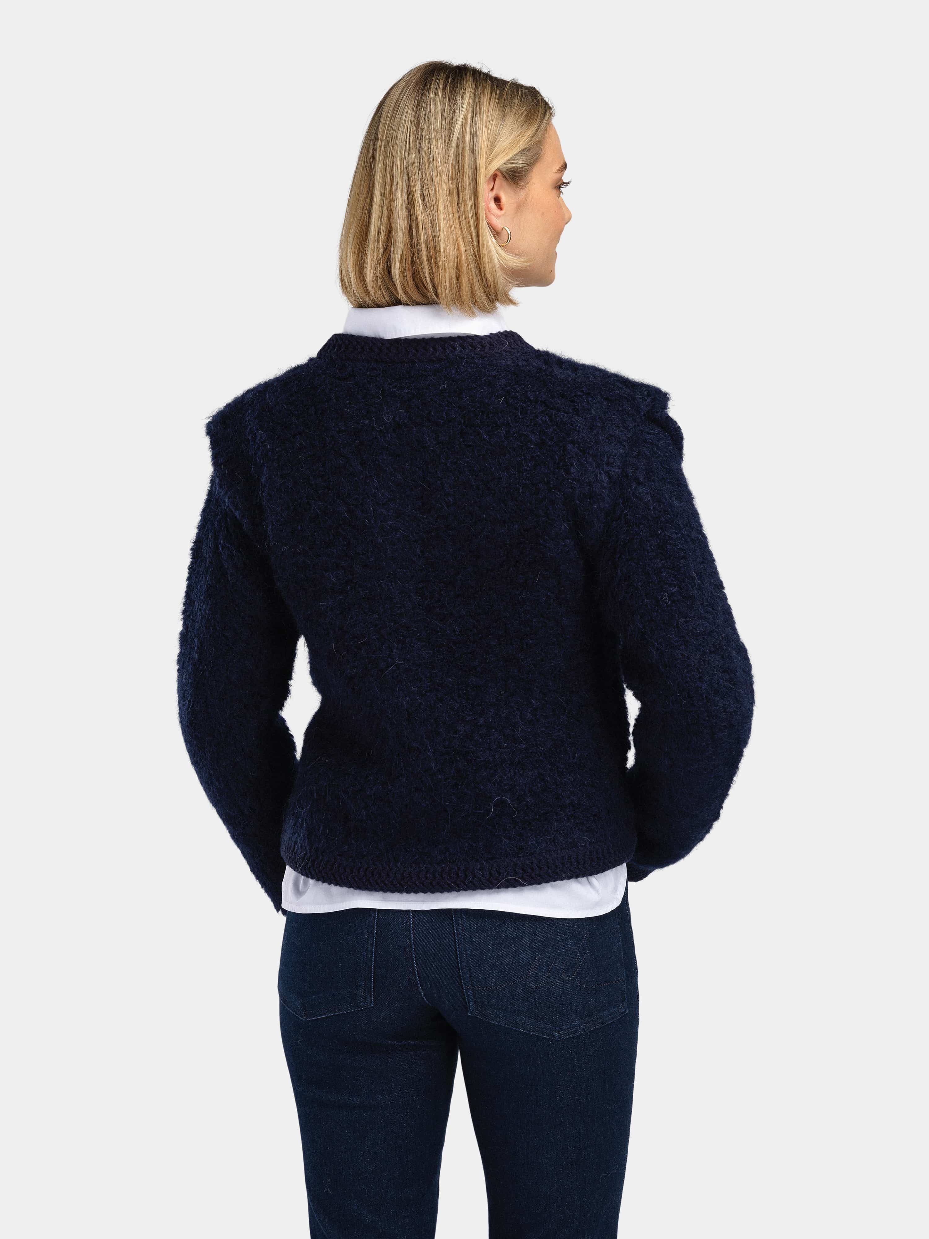 Aurland Chunky Mohair Cardigan Dark Blue