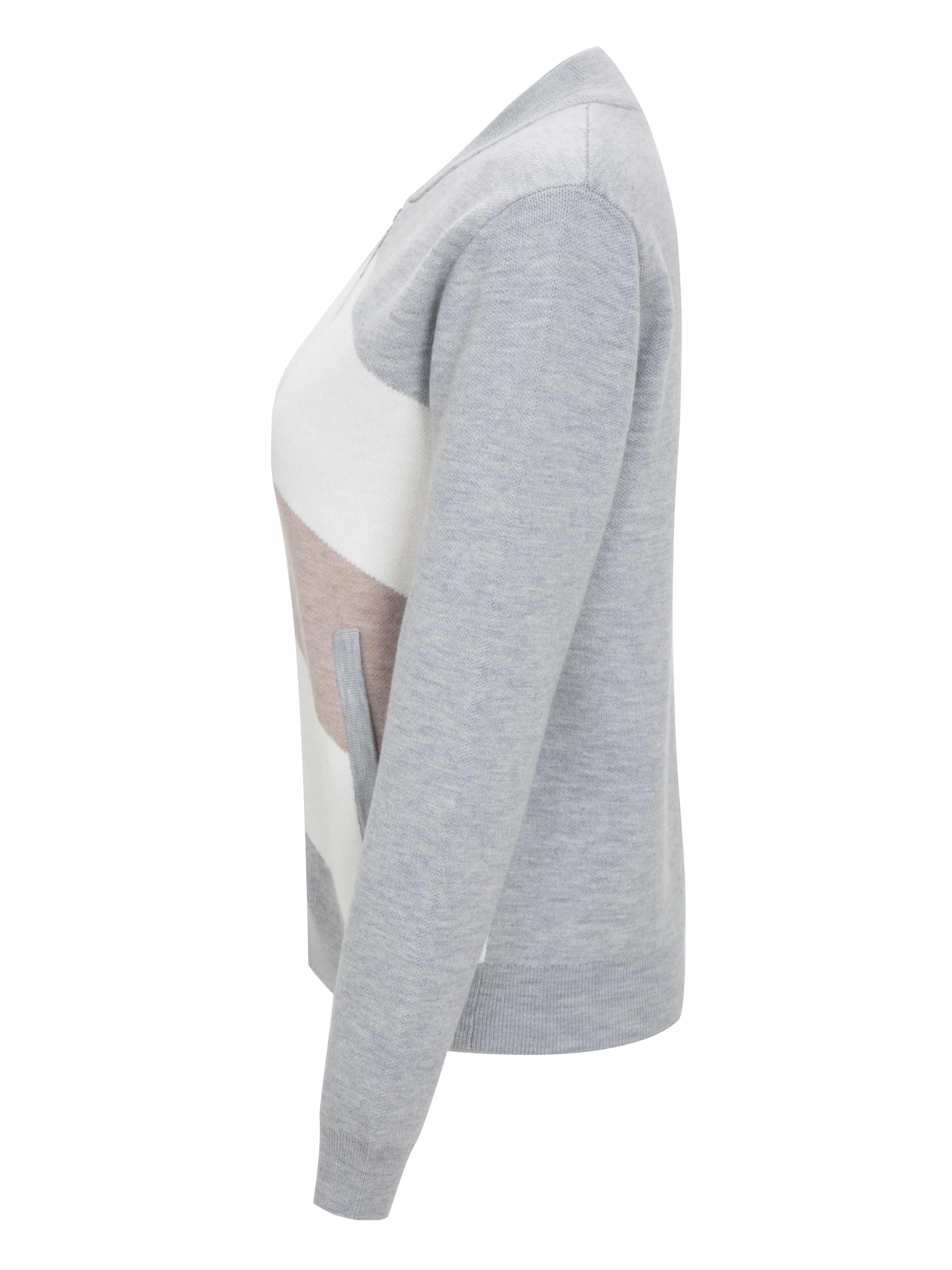 Hemsedal Knitted Bomber Jacket Grey Melange