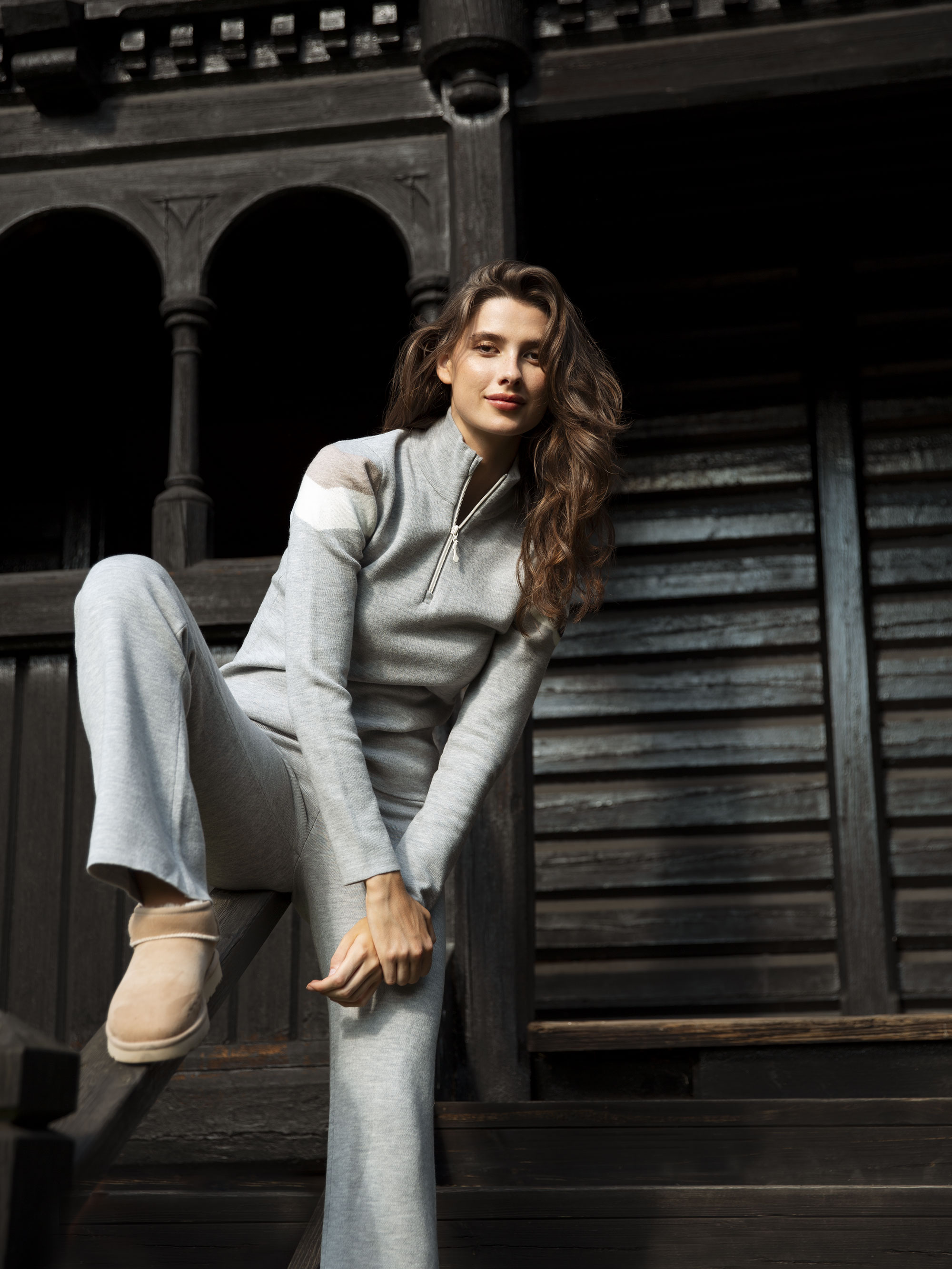 Hemsedal Knitted Pants Grey Melange