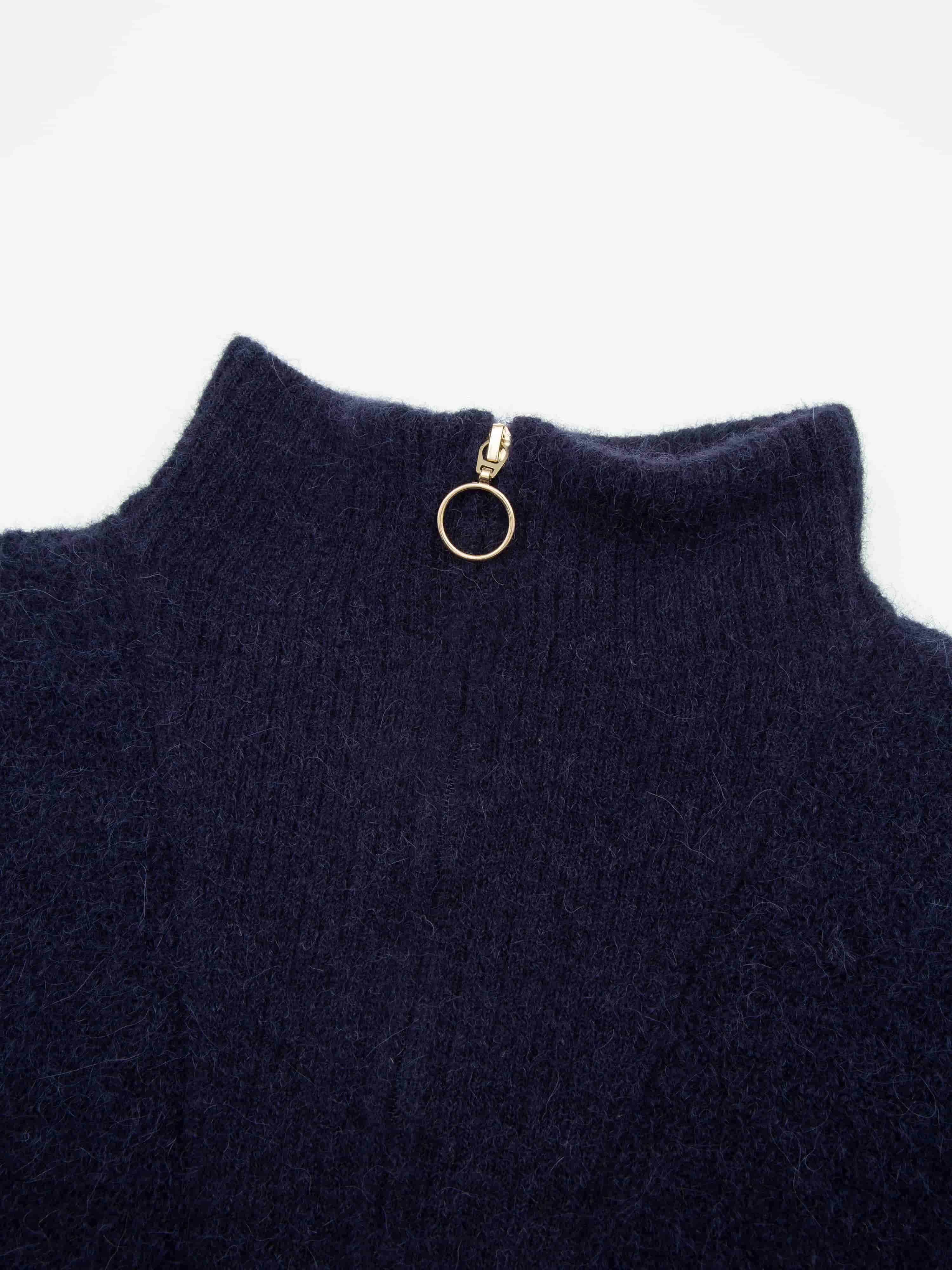 Loen Alpaca Wool Knit Sweater Blue Ink