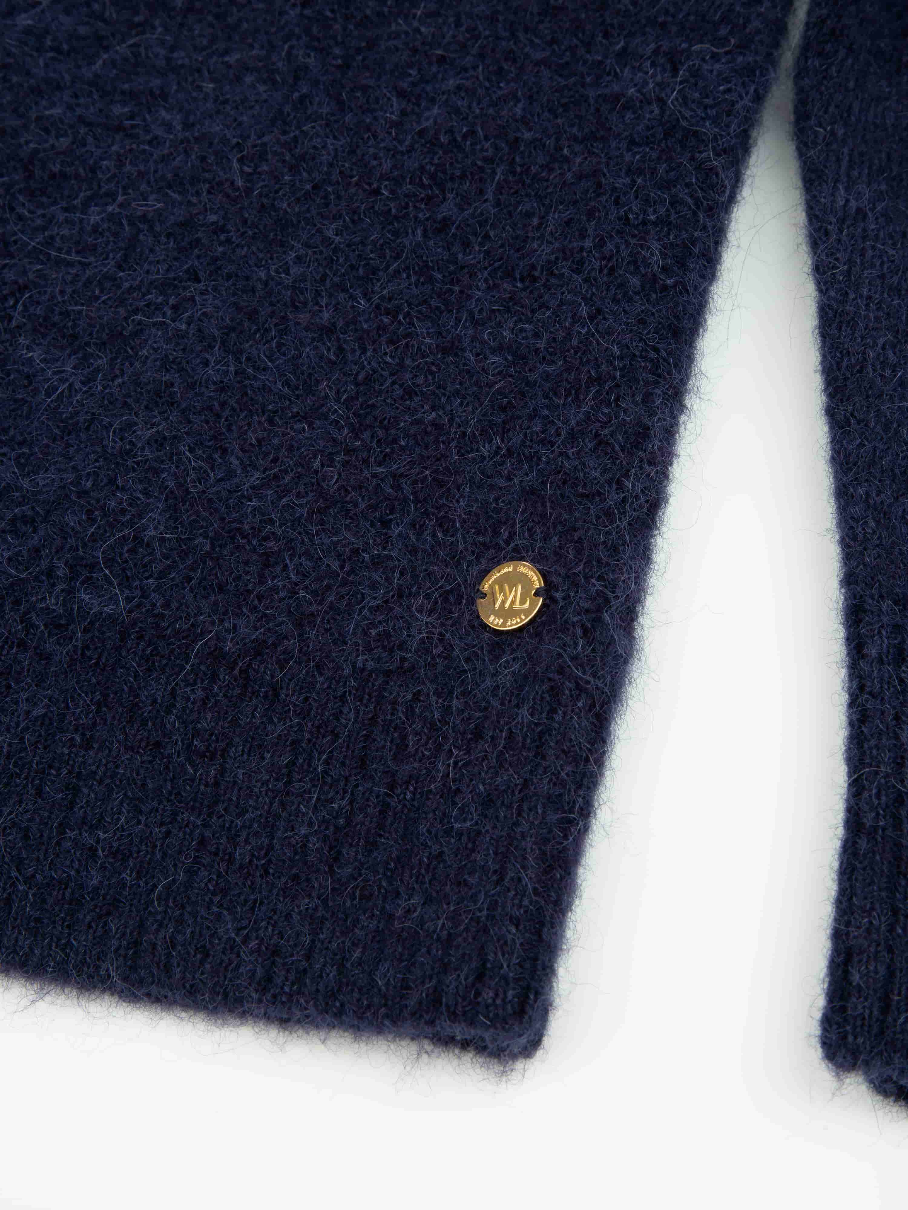 Loen Alpaca Wool Knit Sweater Blue Ink