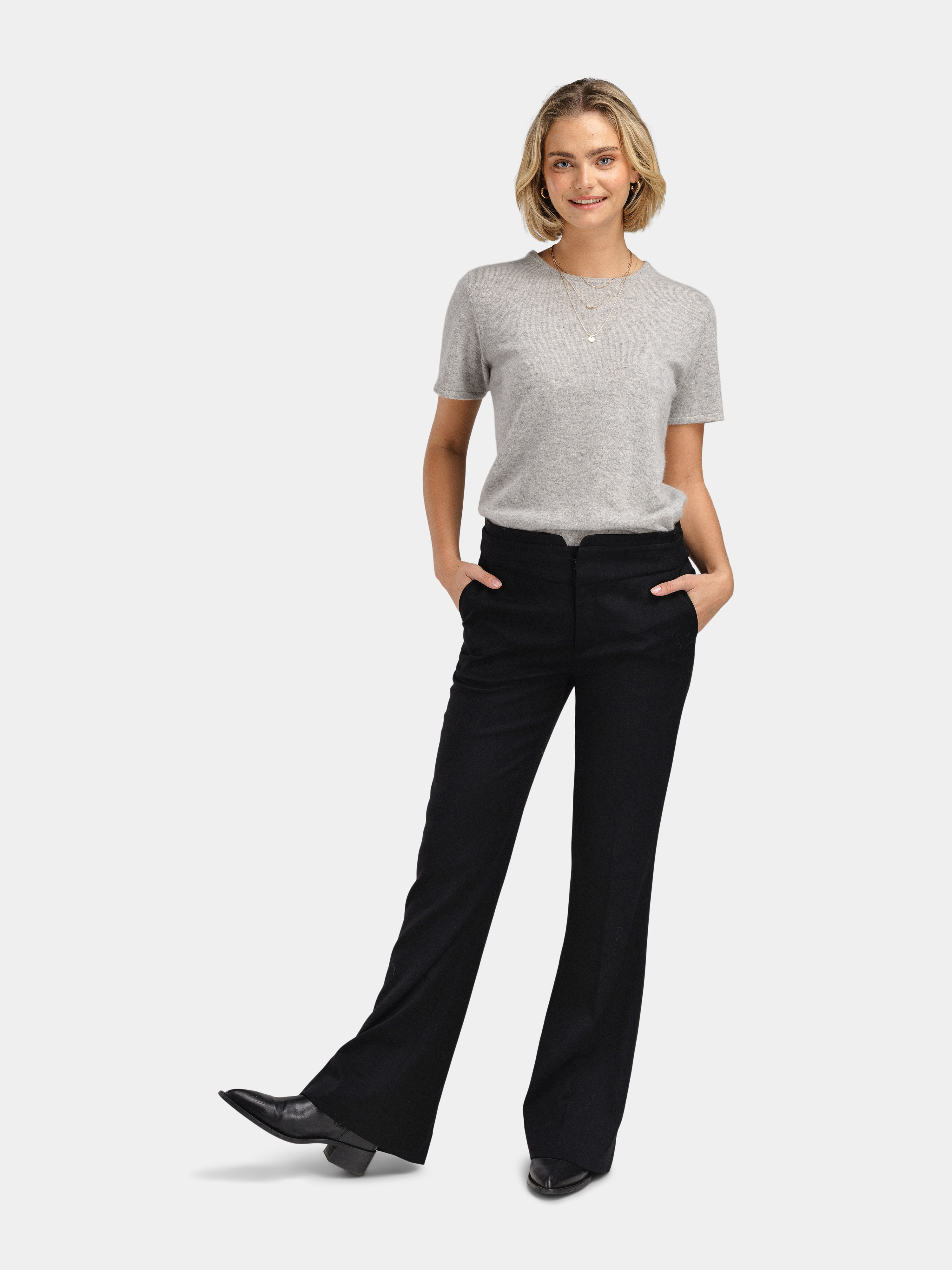 Loftet Cashmere T-Shirt Grey Melange