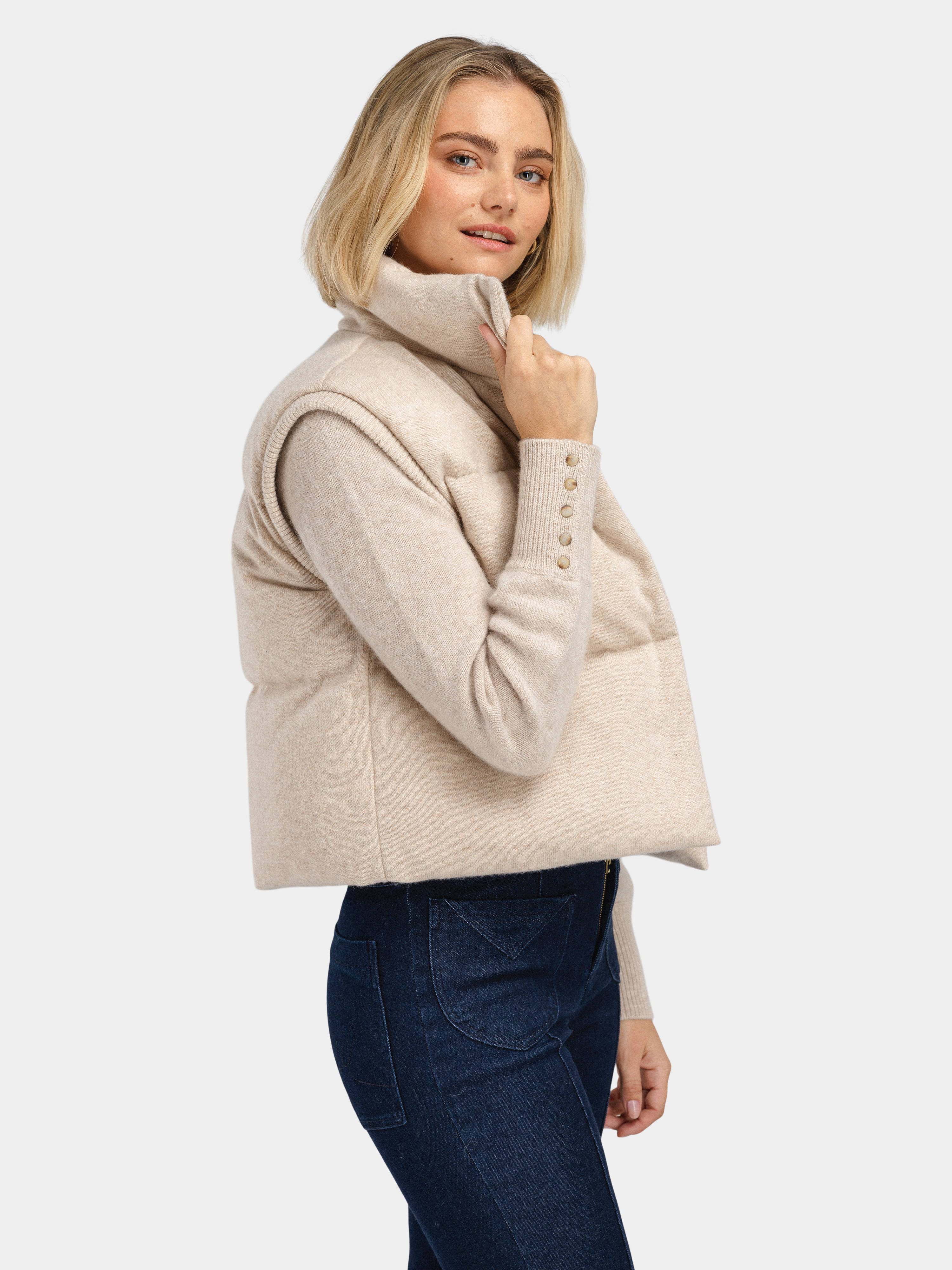 Loftet Cashmere Vest Light Sand Melange