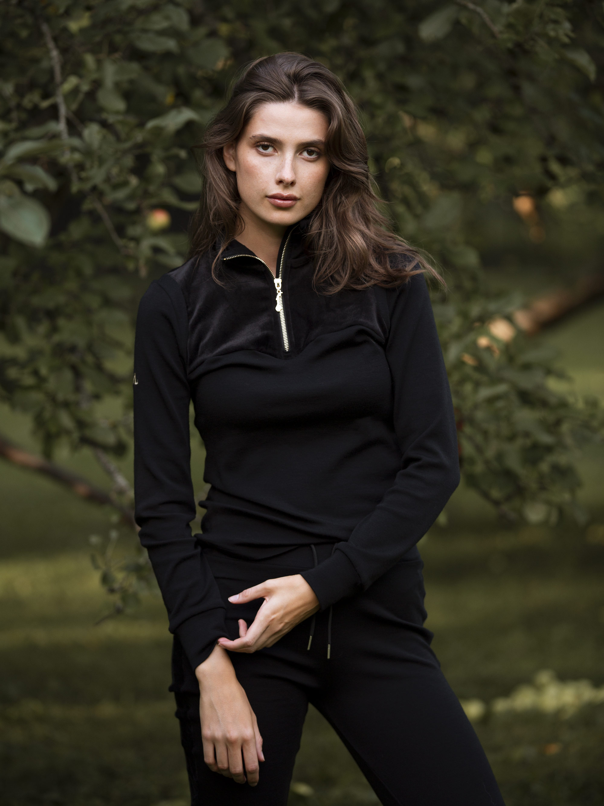 Sirdal Merino Half-zip Pure Black
