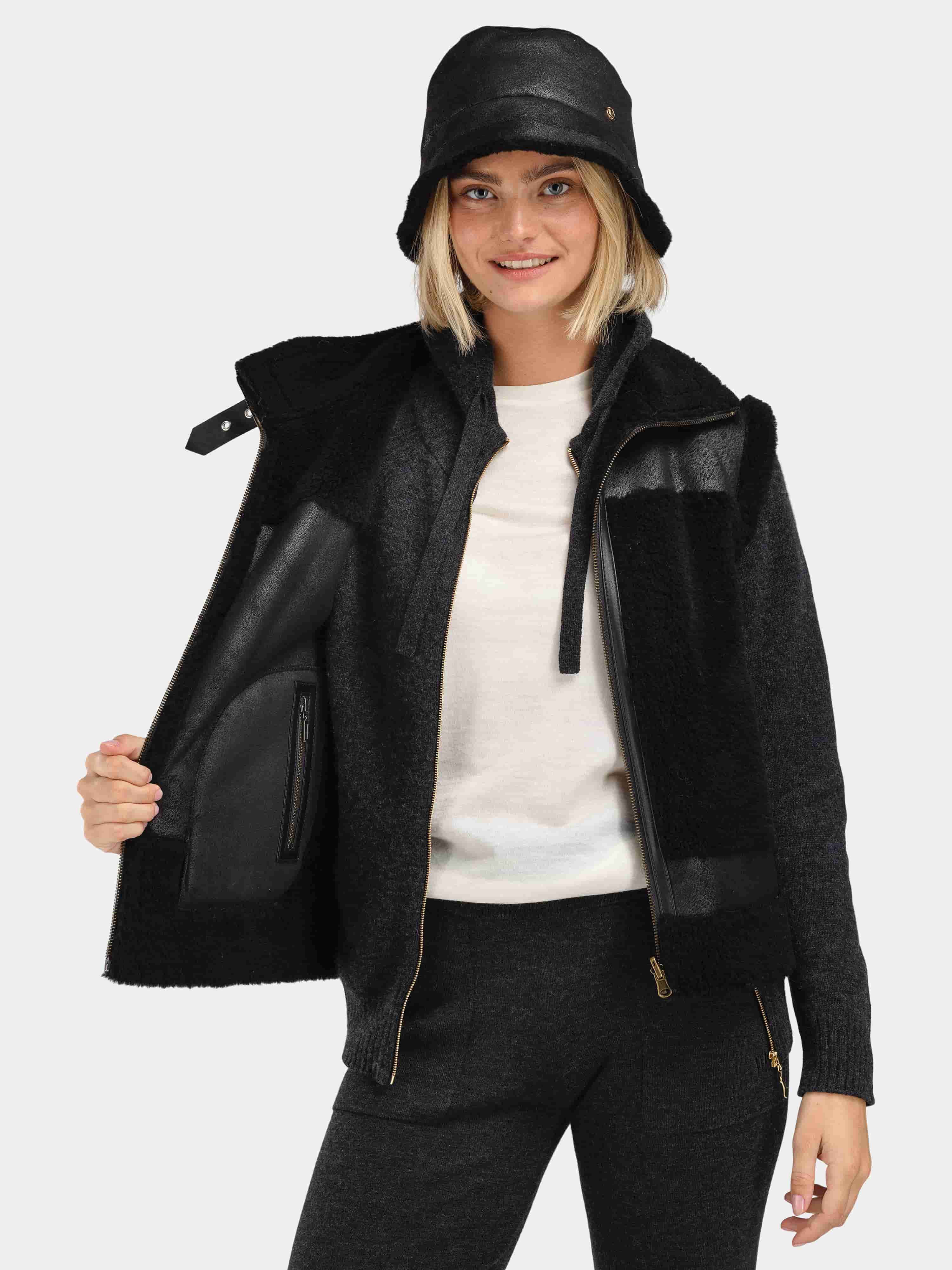 Solveggen Lambswool Bucket Hat Black