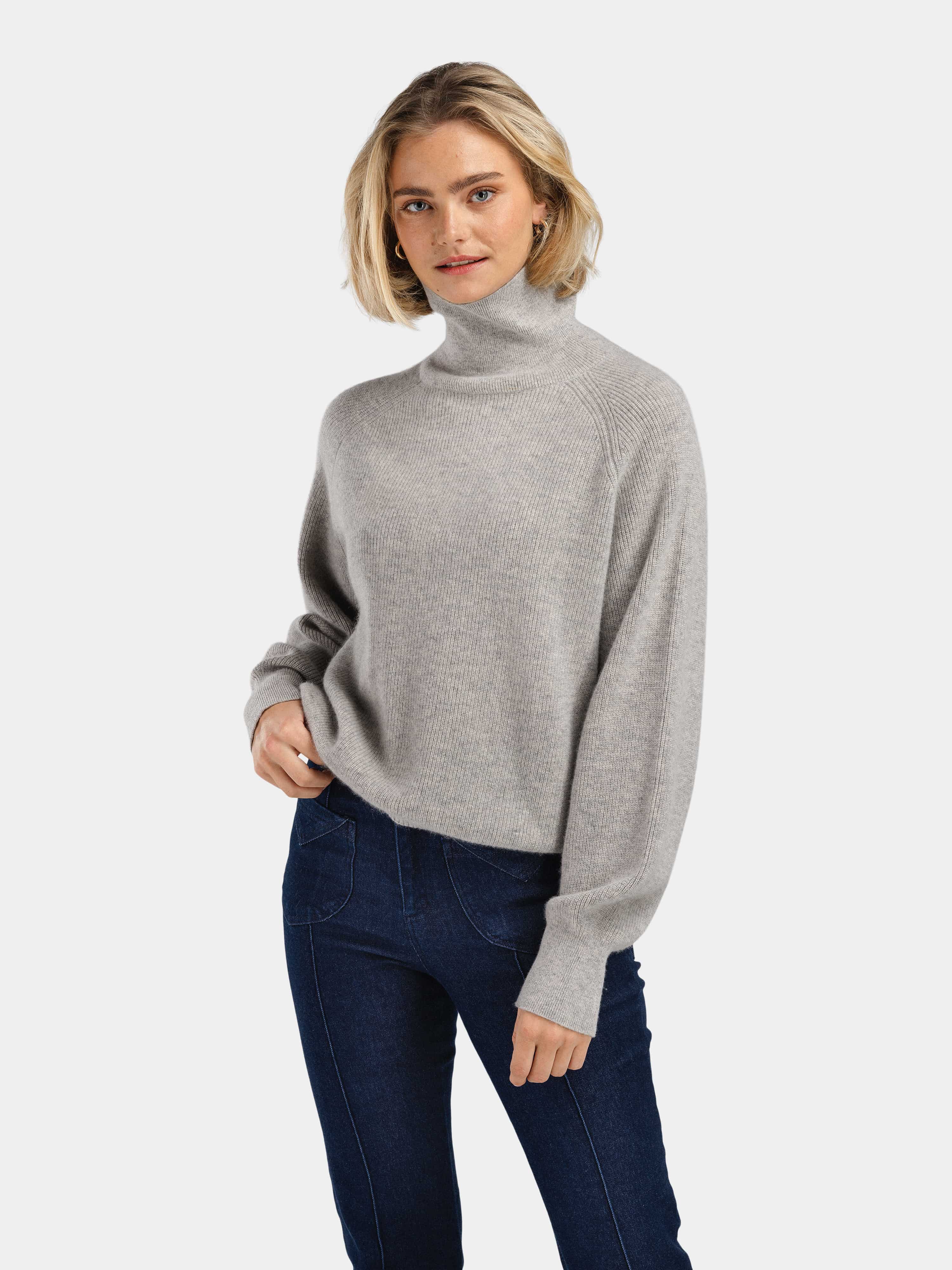 Stortoppen Cashmere Turtleneck Grey Melange