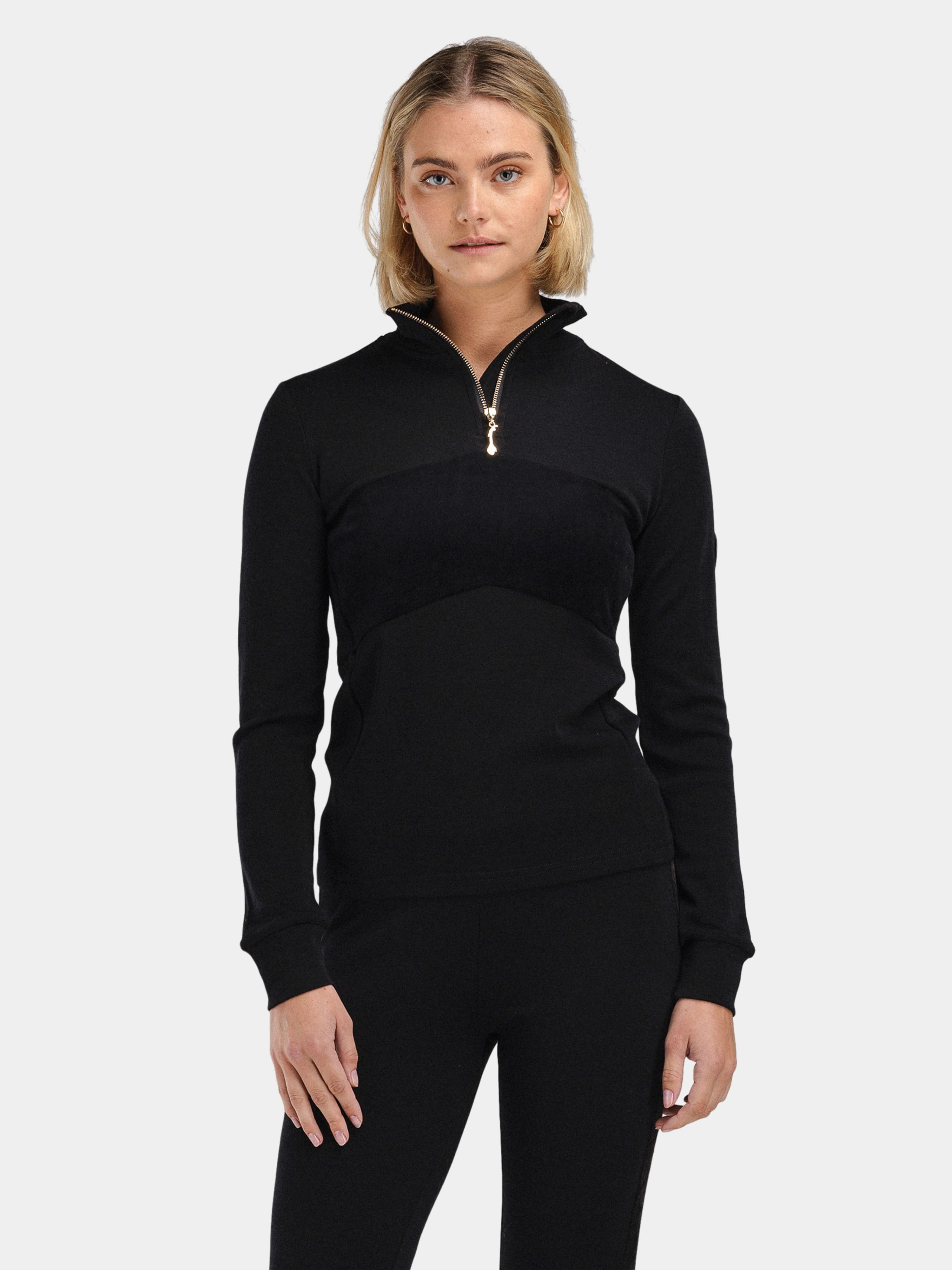 Vegglifjell Merino Half-zip Black