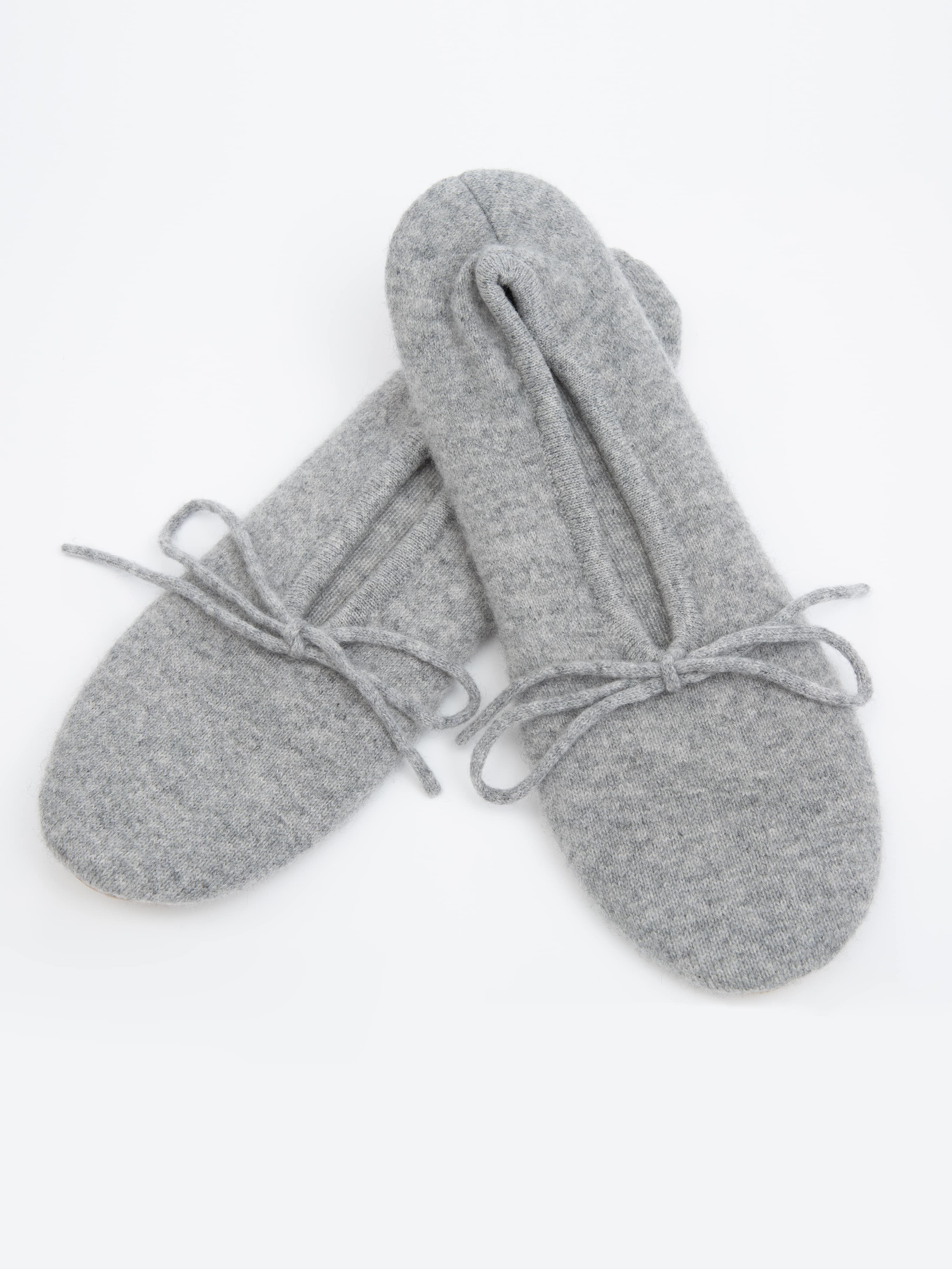 Stortoppen Cashmere Ballerina Slippers Grey melange