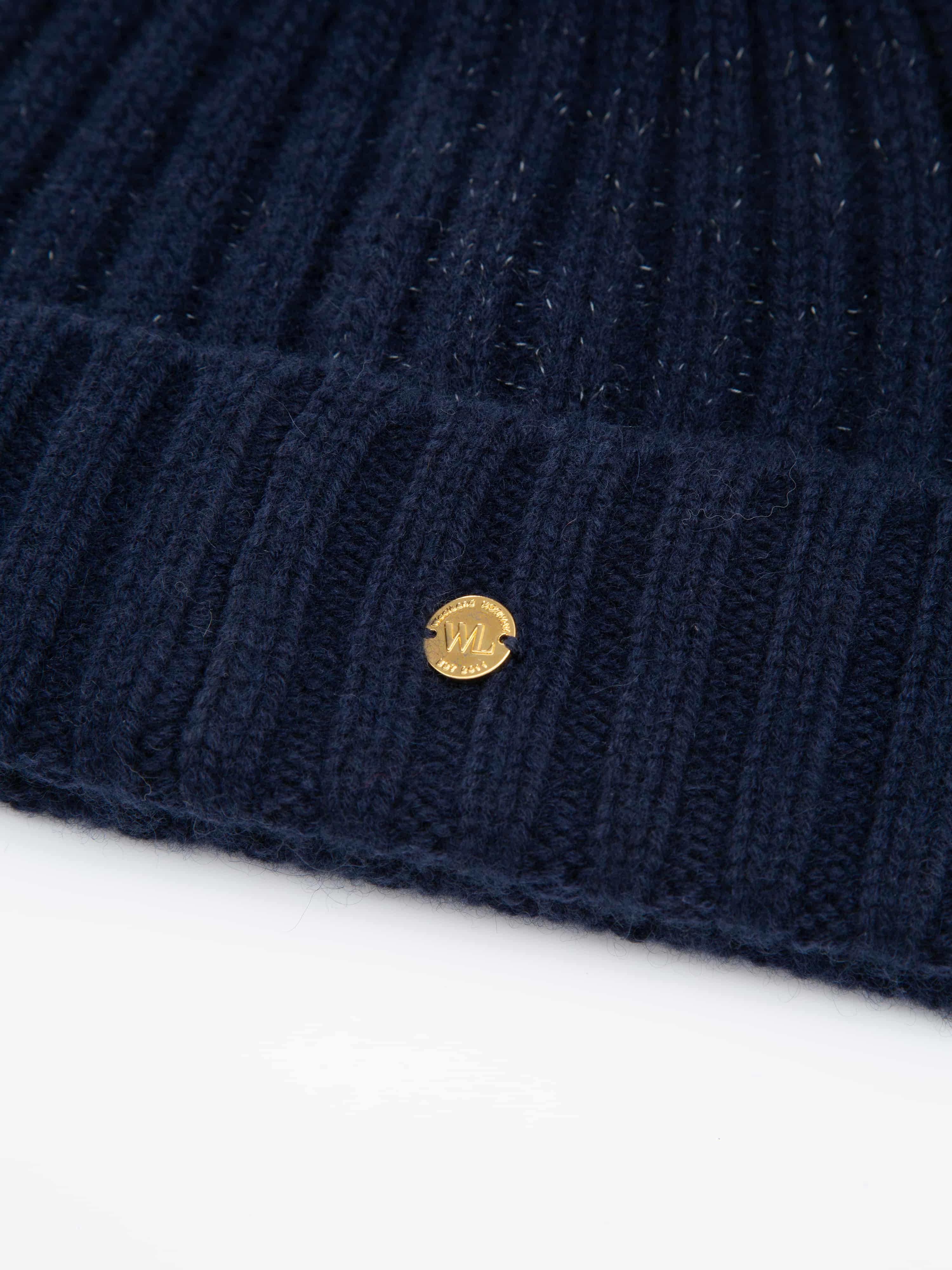 Moss Cashmere Hat Blue Ink