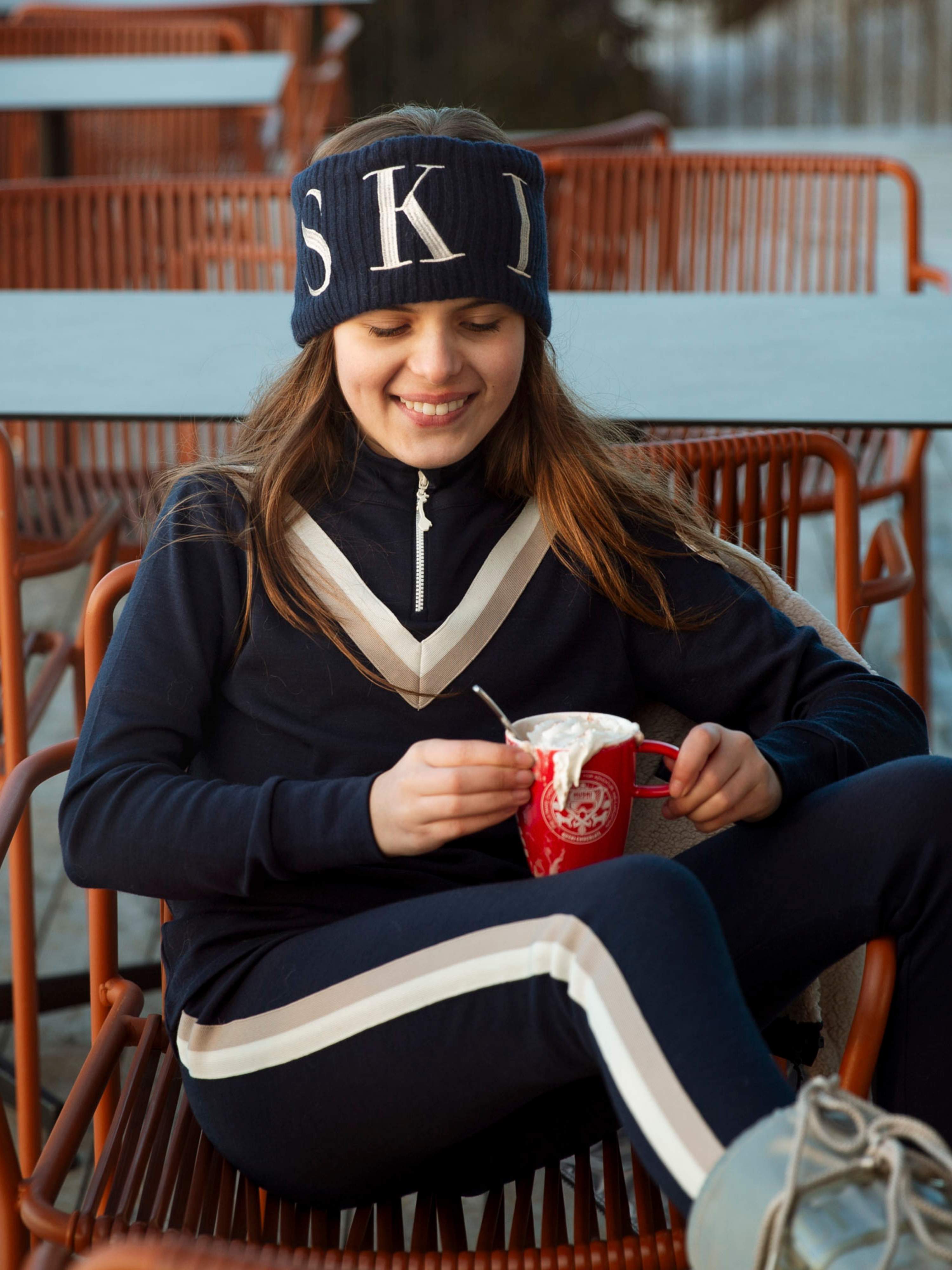 Voss Rib Knitted Headband Blue ink