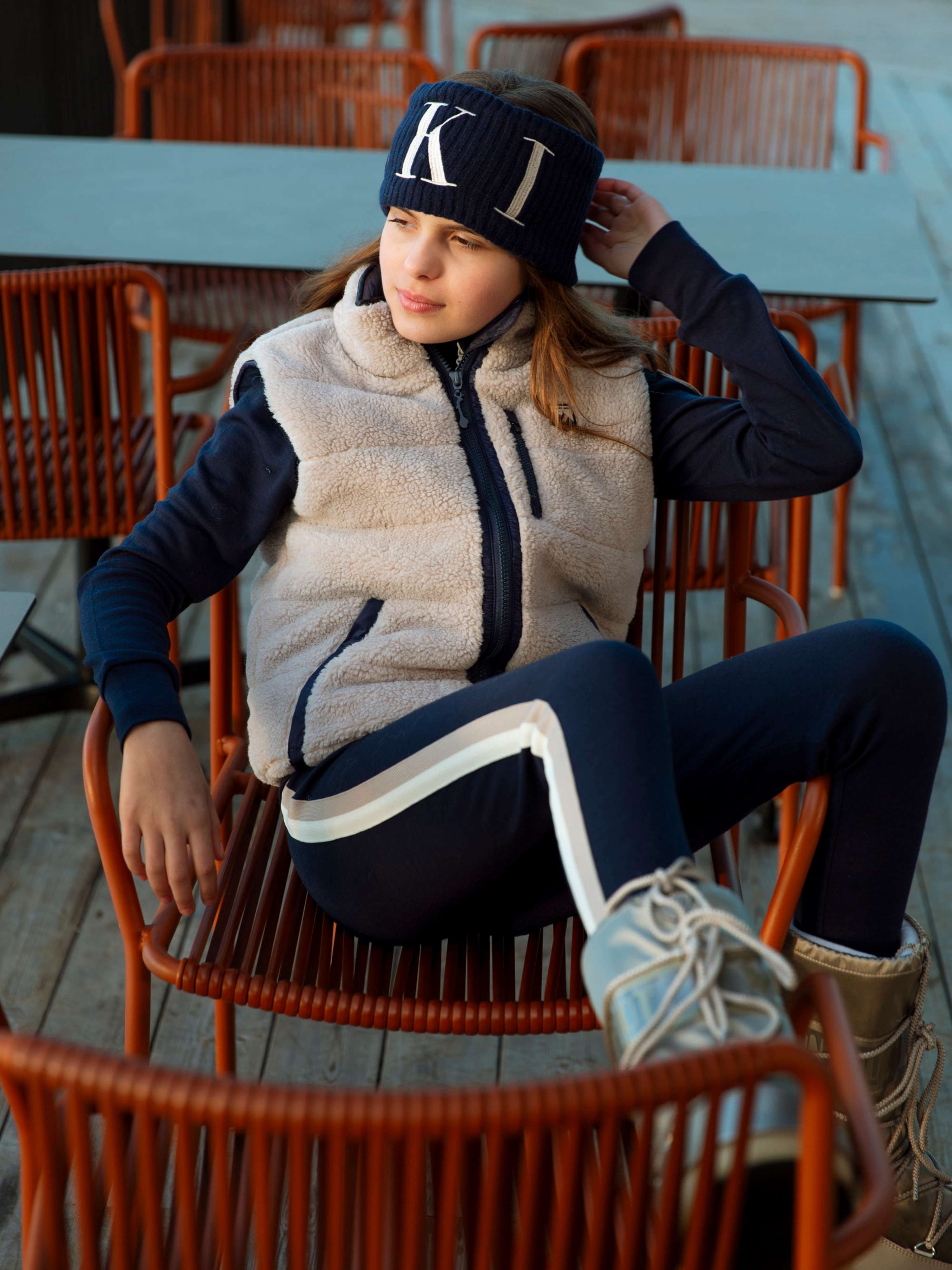 Voss Rib Knitted Headband Blue ink