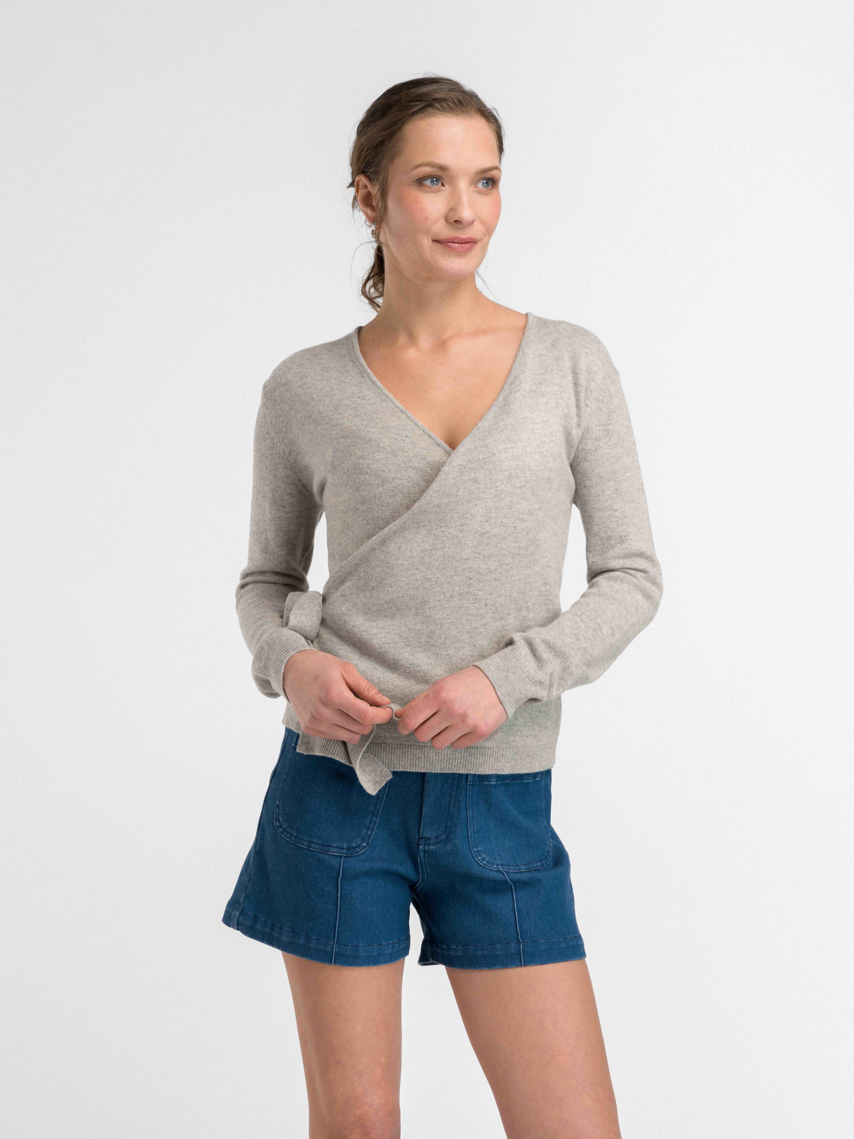 Arendal Cashmere Wrap-Cardigan Grey Melange