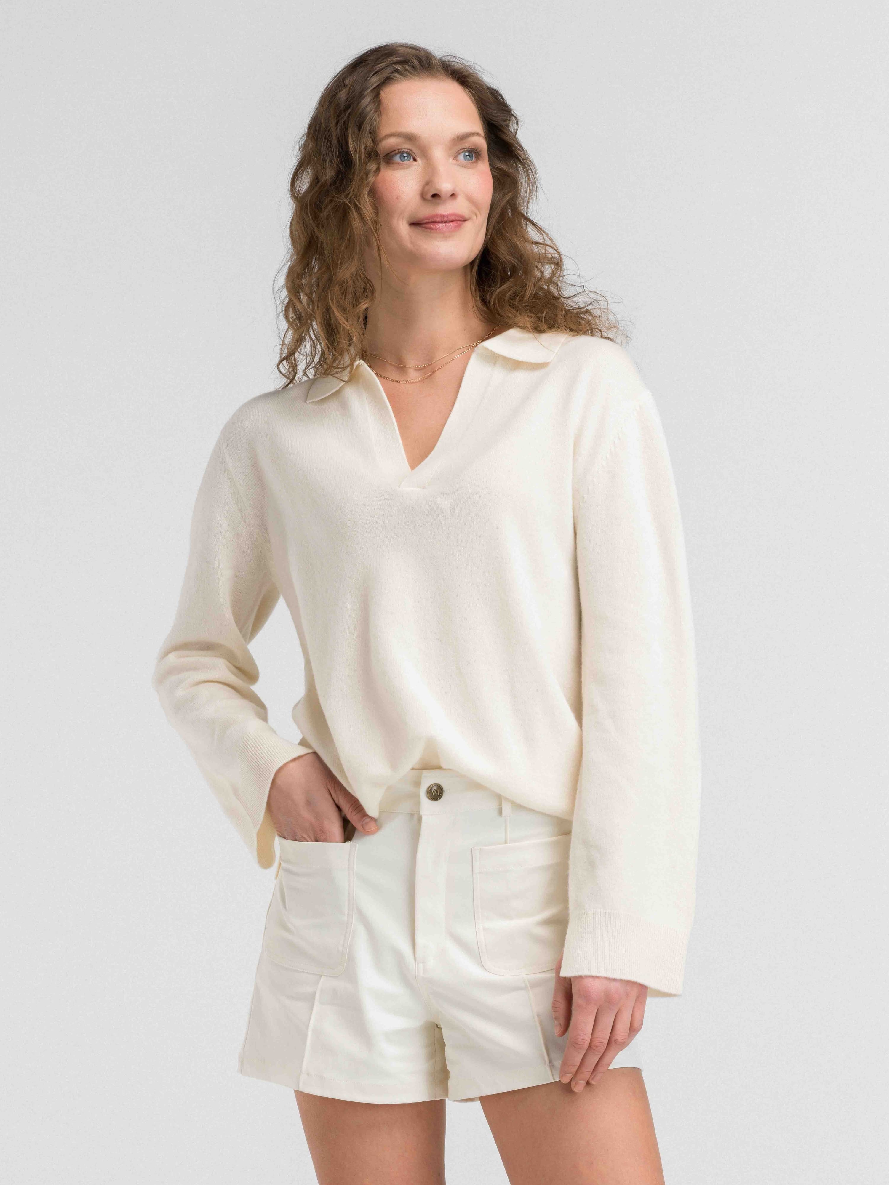 Lindesnes Knitted Long Sleeve Top Ivory