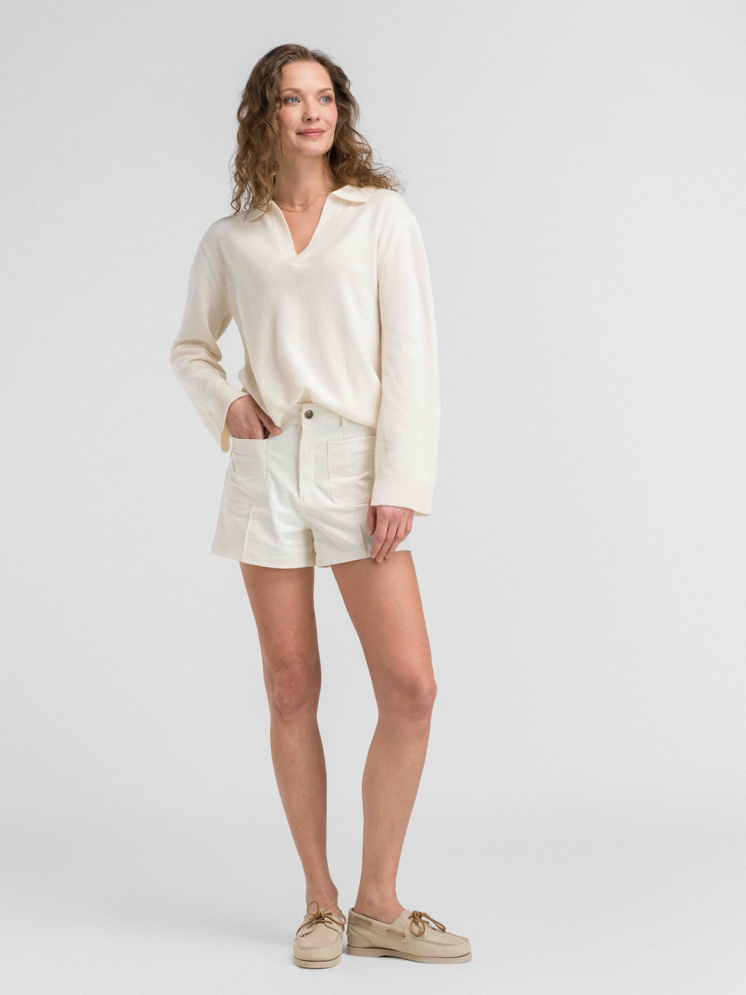 Lindesnes Knitted Long Sleeve Top Ivory