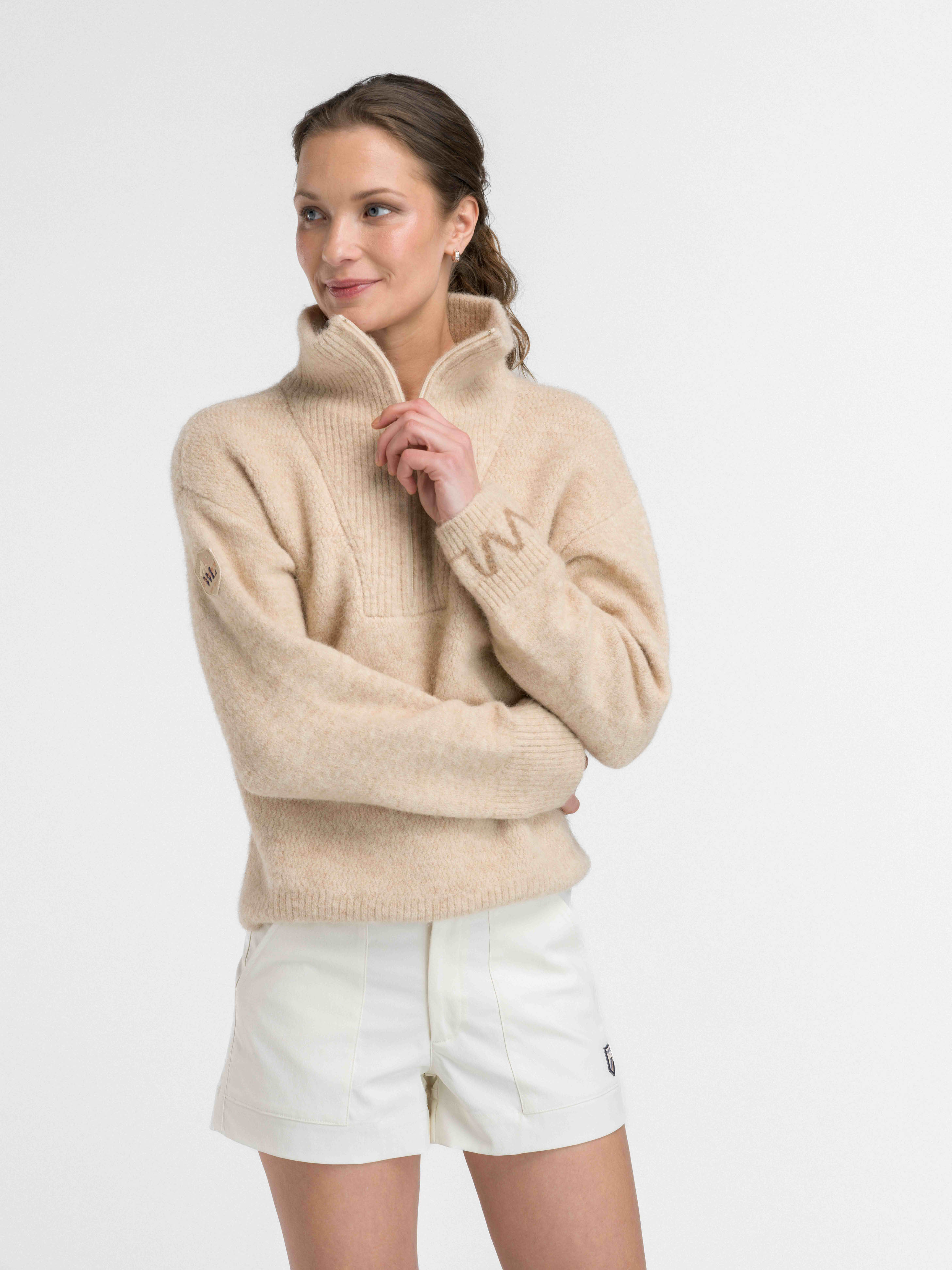 Loen Alpaca Wool Knit Sweater Sand Dunes