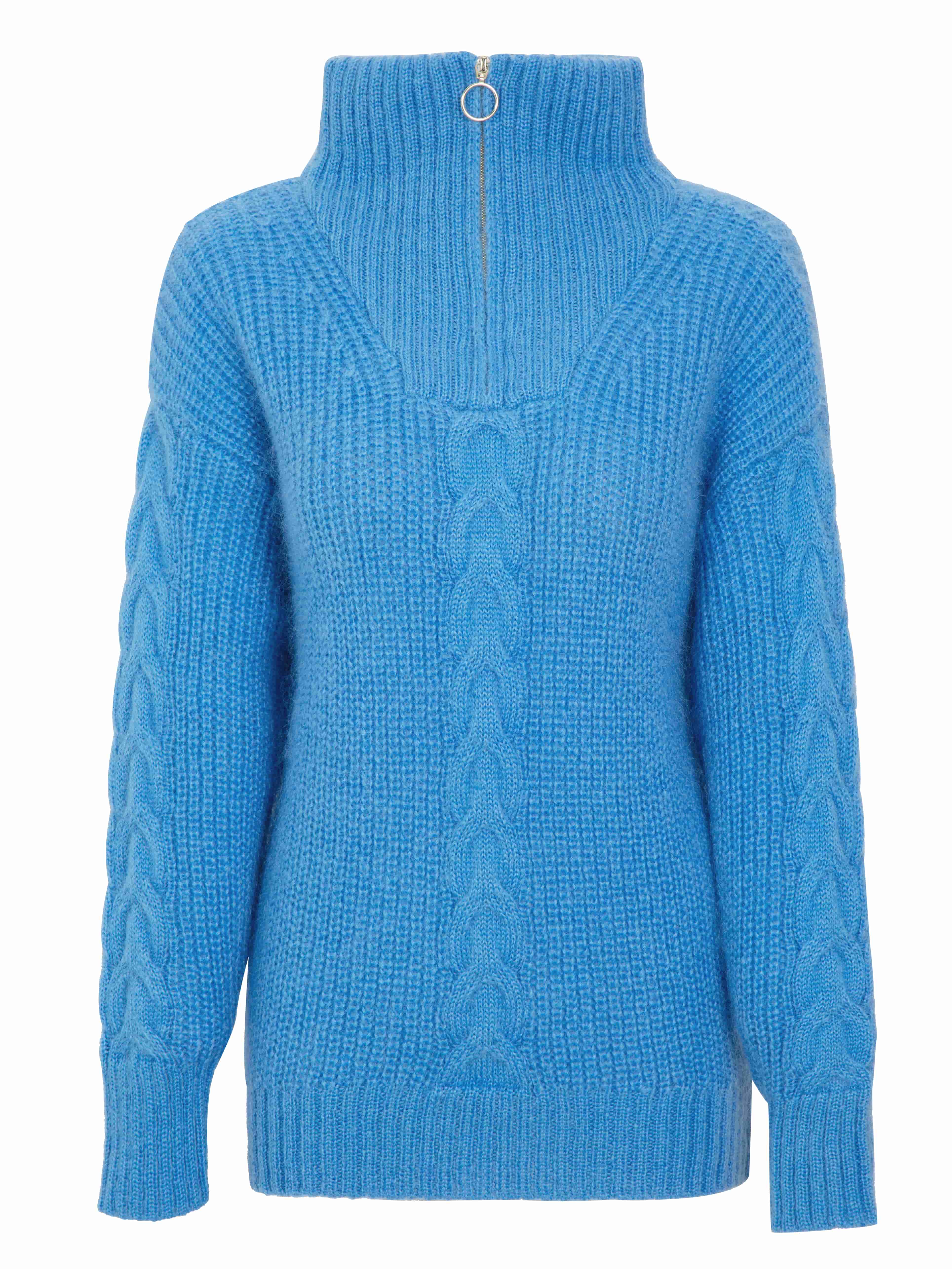 トップス MARKA BOAT NECK SUPER 140'S WOOL KNIT Merino Wool-Cotton Unita Boatneck Sweater — Sky Blue – La