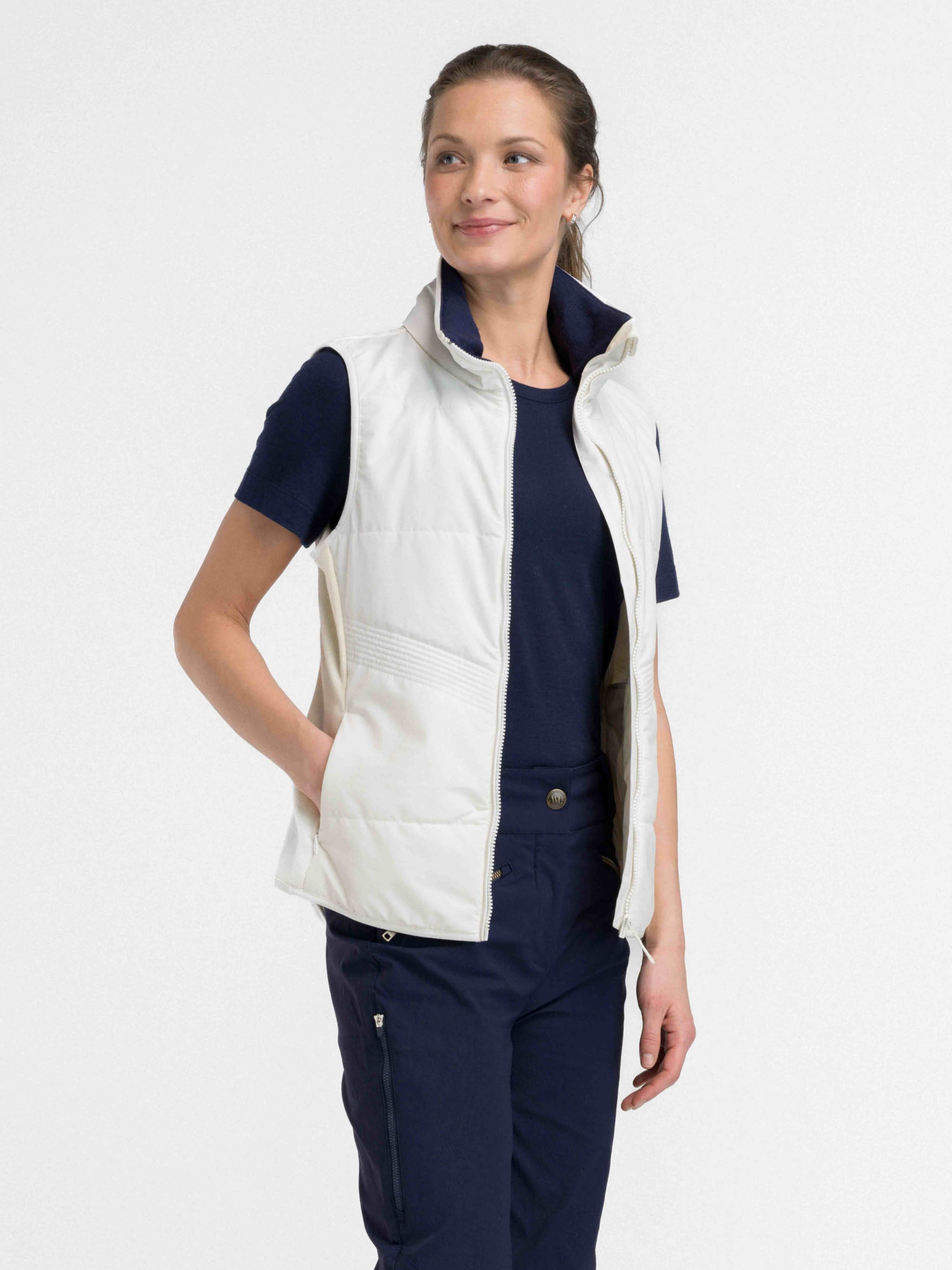 Rena Vest With Wool Padding White