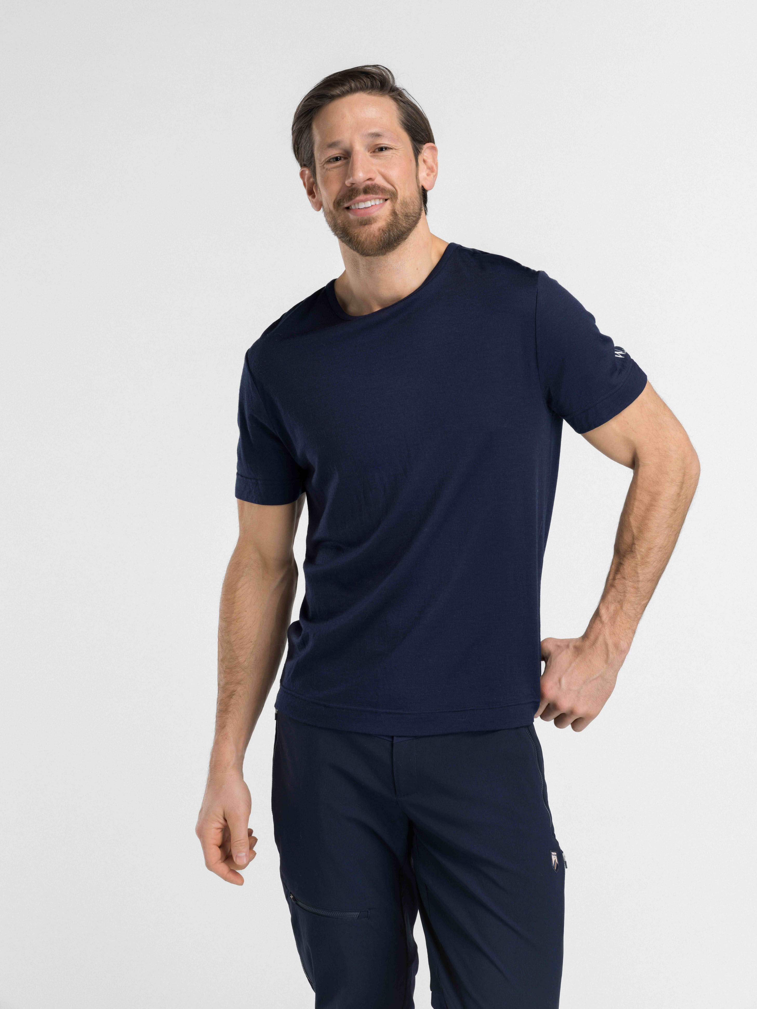 Lindesnes Merino T-Shirt Blue Ink