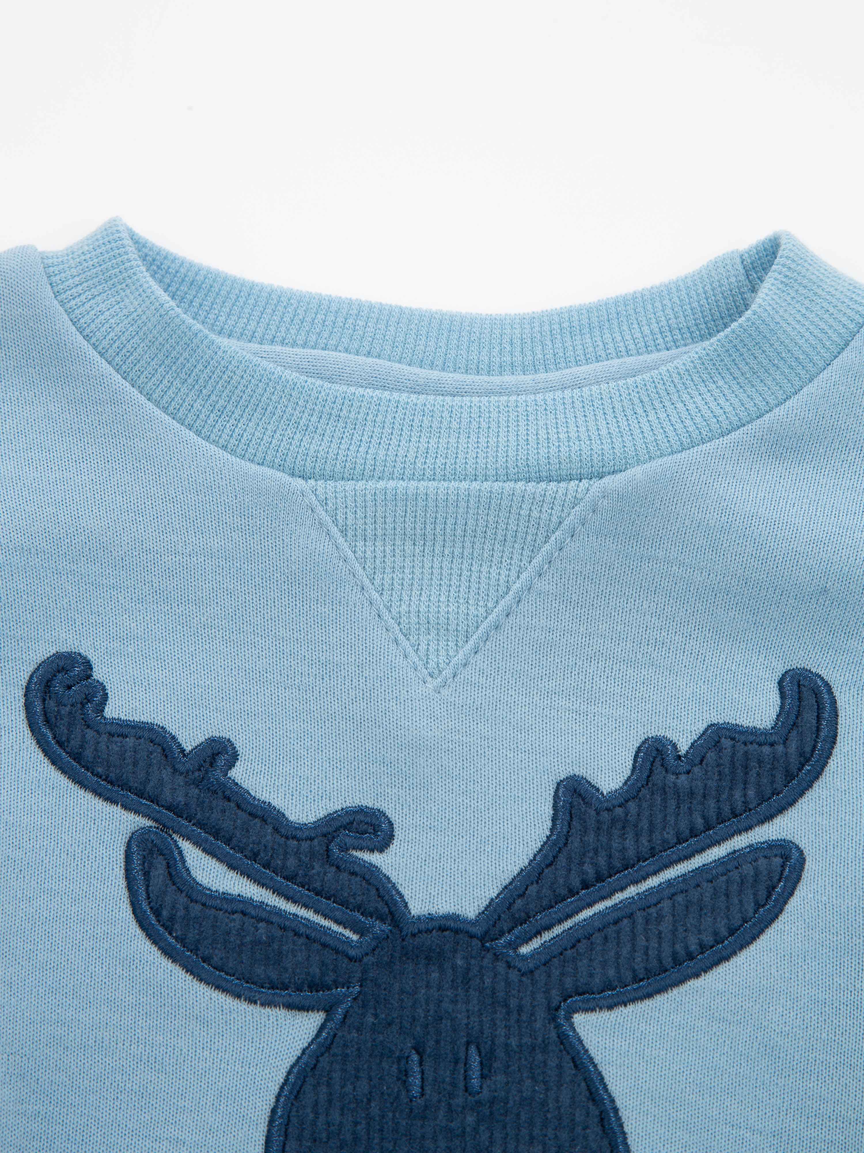 Bergen Merino Bodysuit With Moose Light Sky