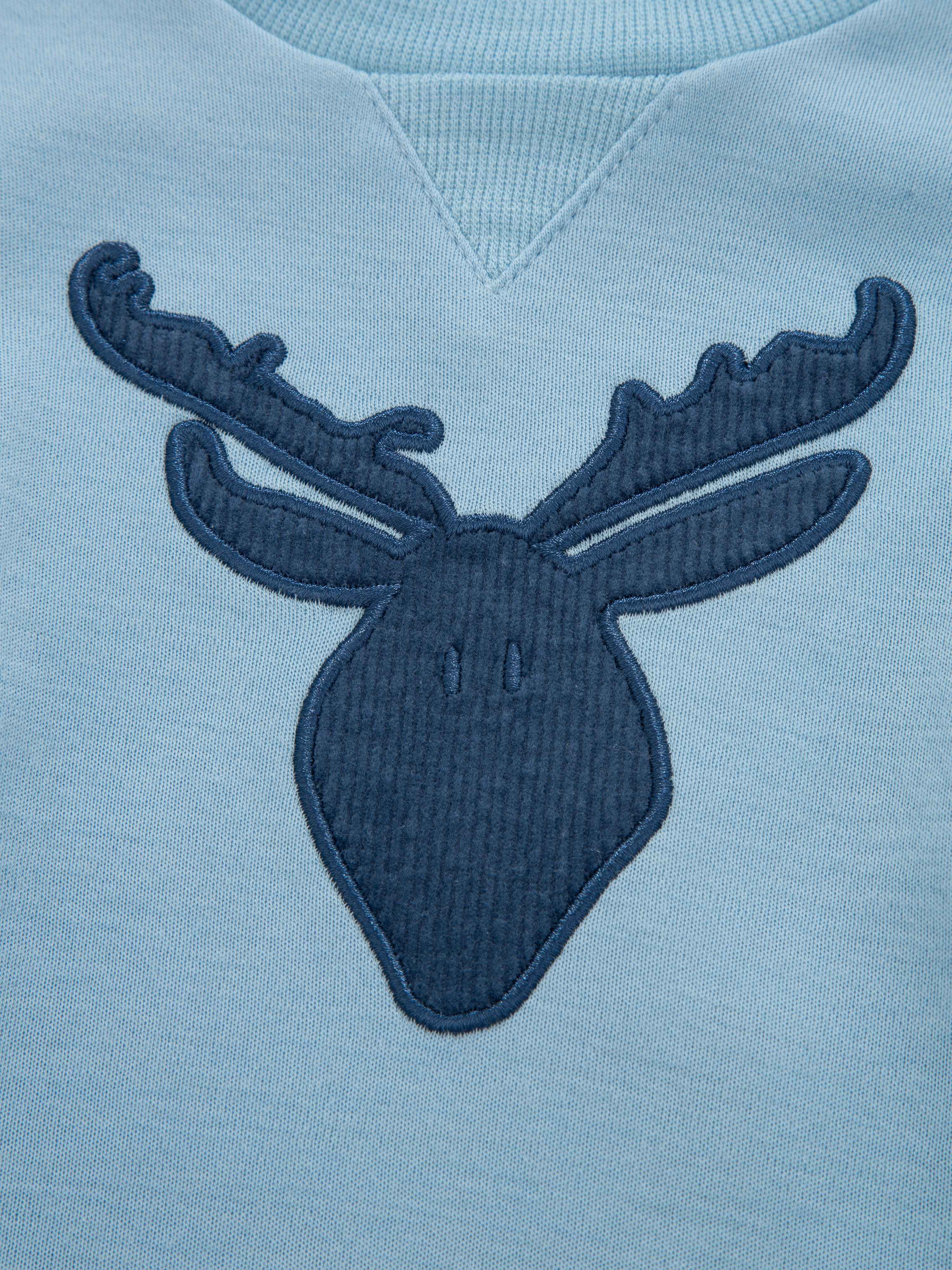 Bergen Merino Bodysuit With Moose Light Sky