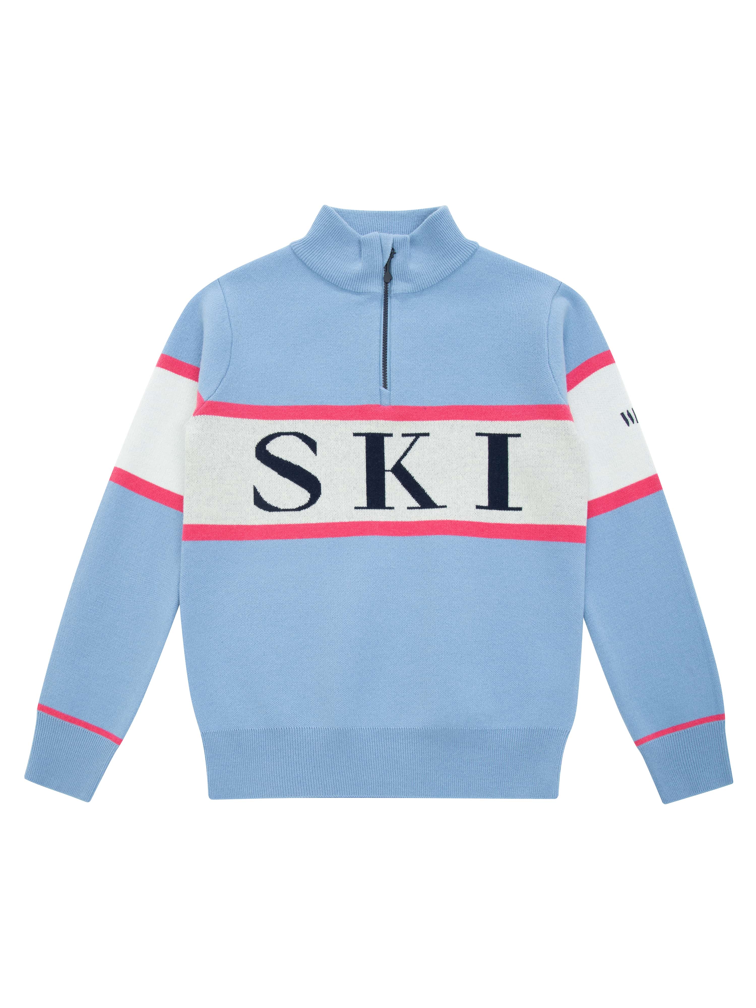 Hemsedal knitted half zip Girl Light Sky