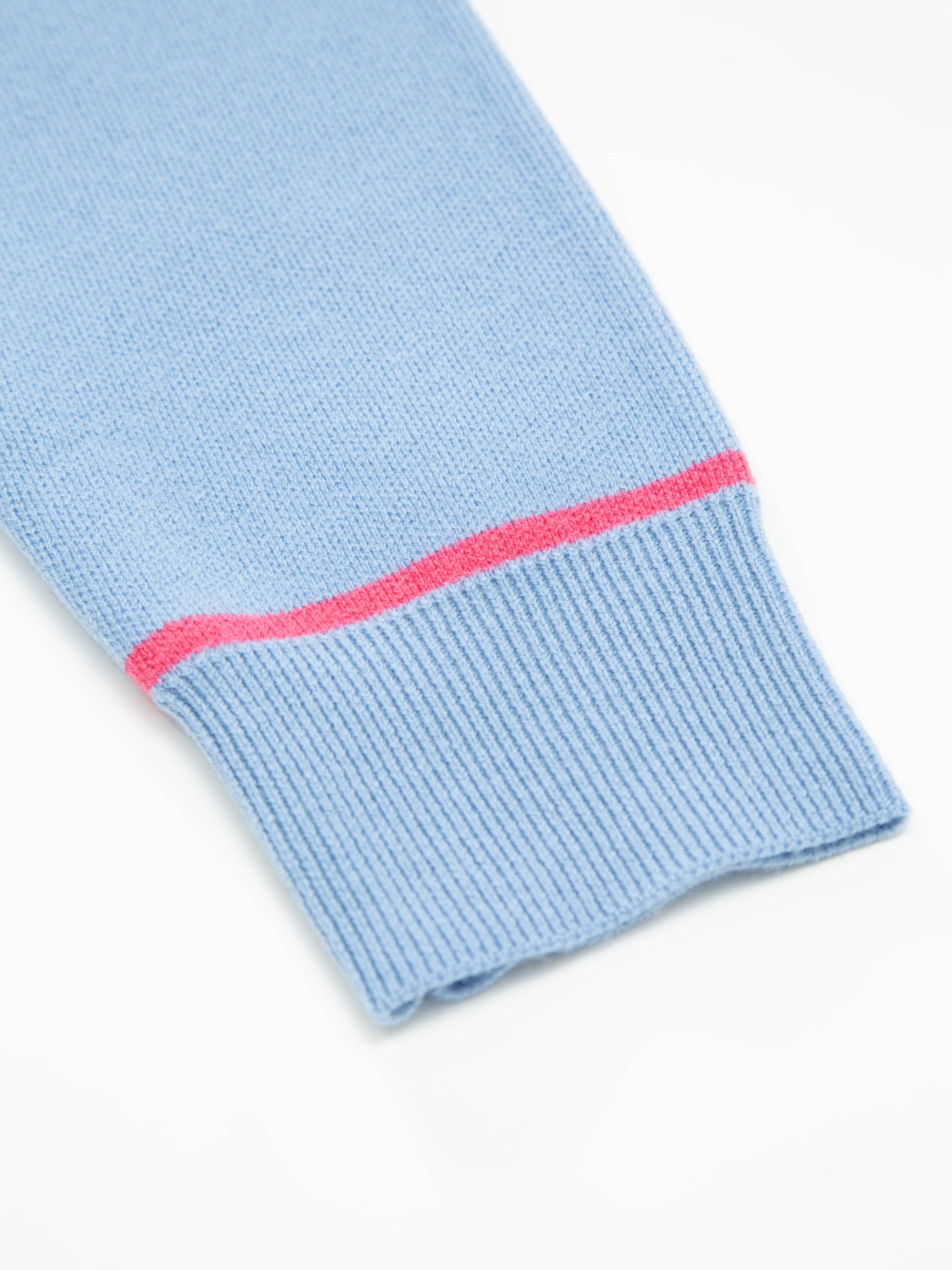 Hemsedal knitted half zip Girl Light Sky