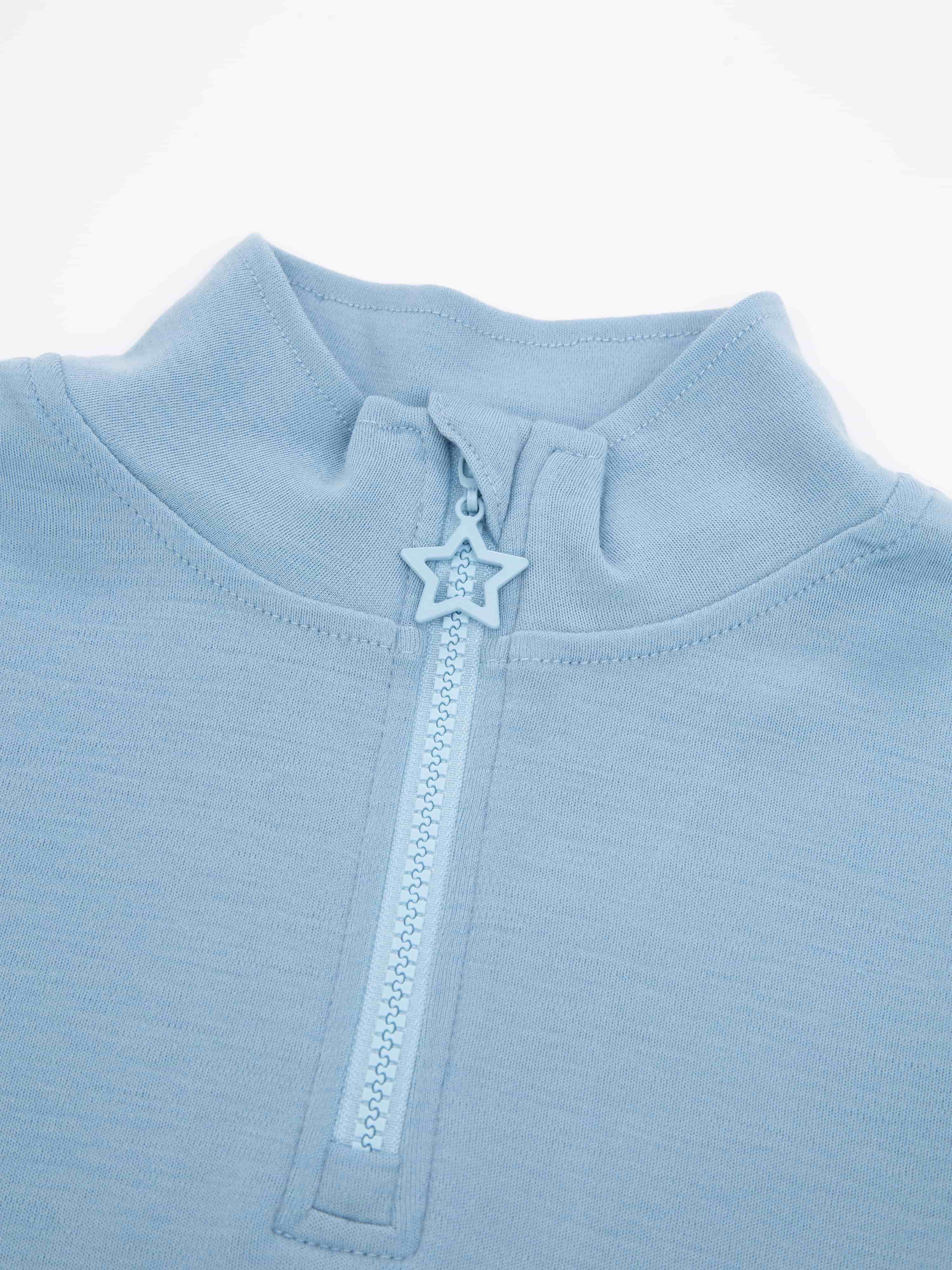 Veslepiggen Merino Half-zip Light Sky
