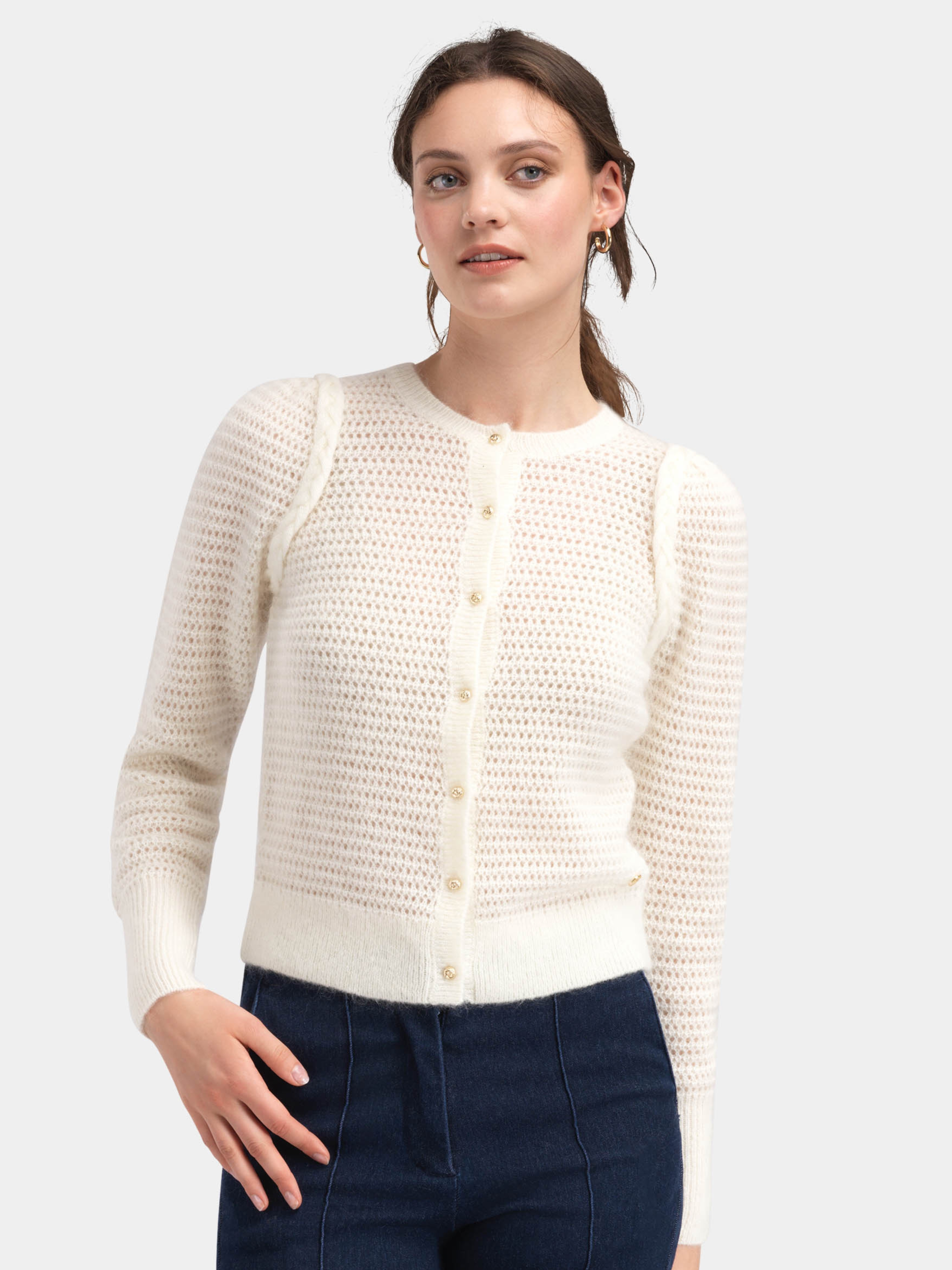 Bitihorn Strikkejakke Cream