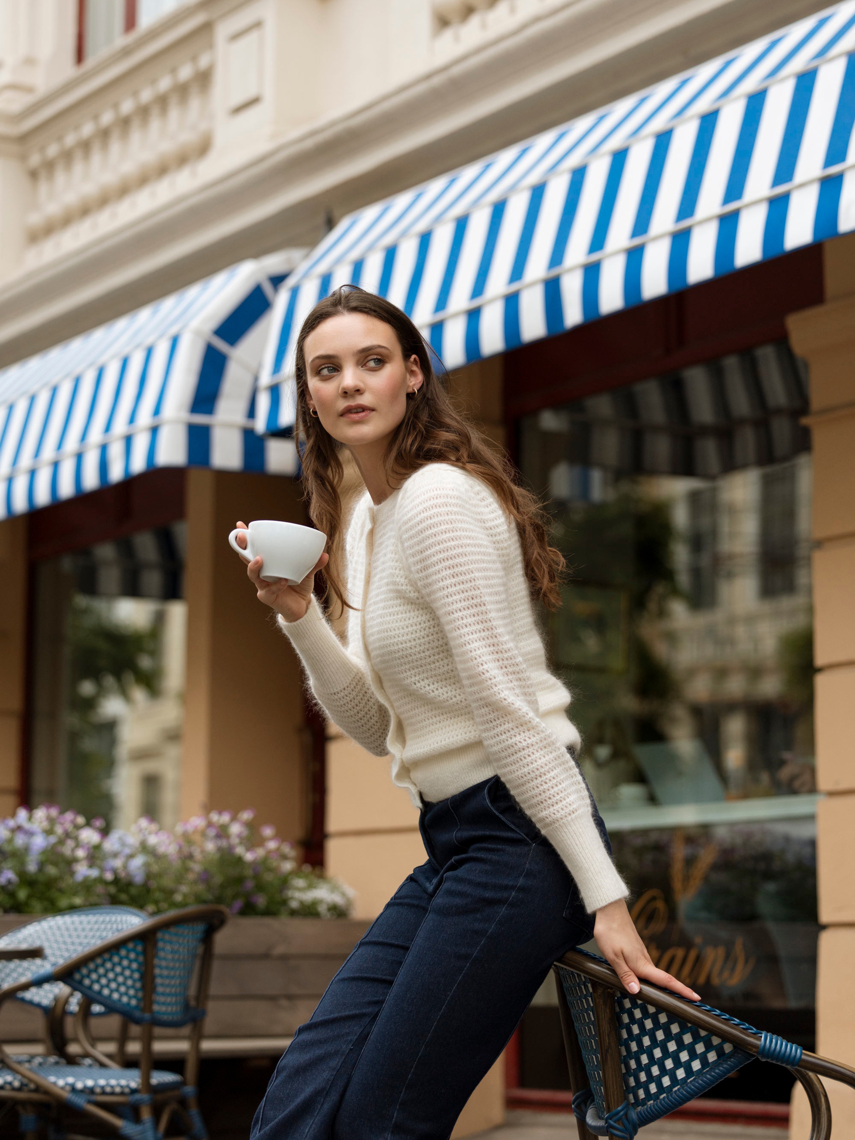 Bitihorn Strikkejakke Cream