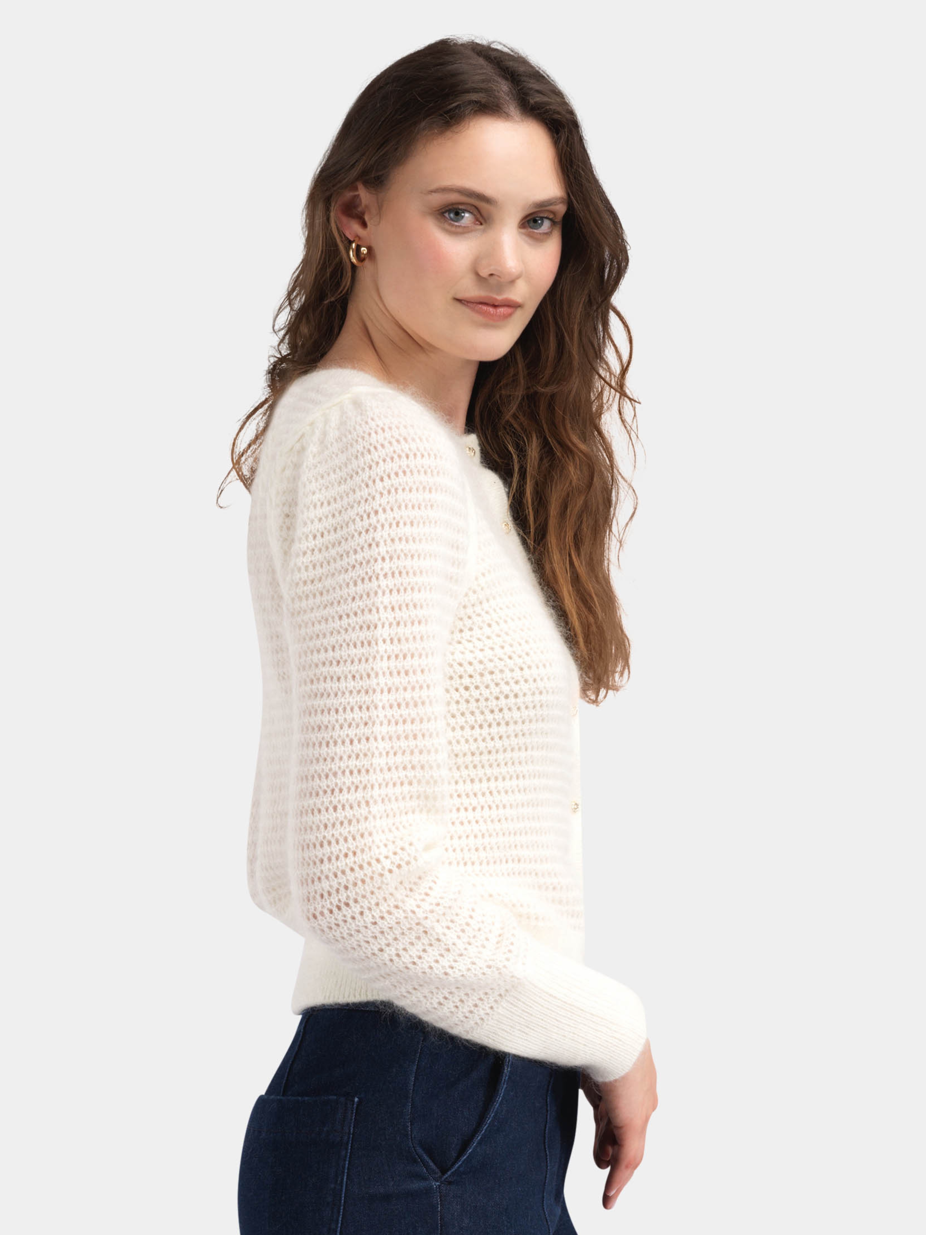 Bitihorn Strikkejakke Cream