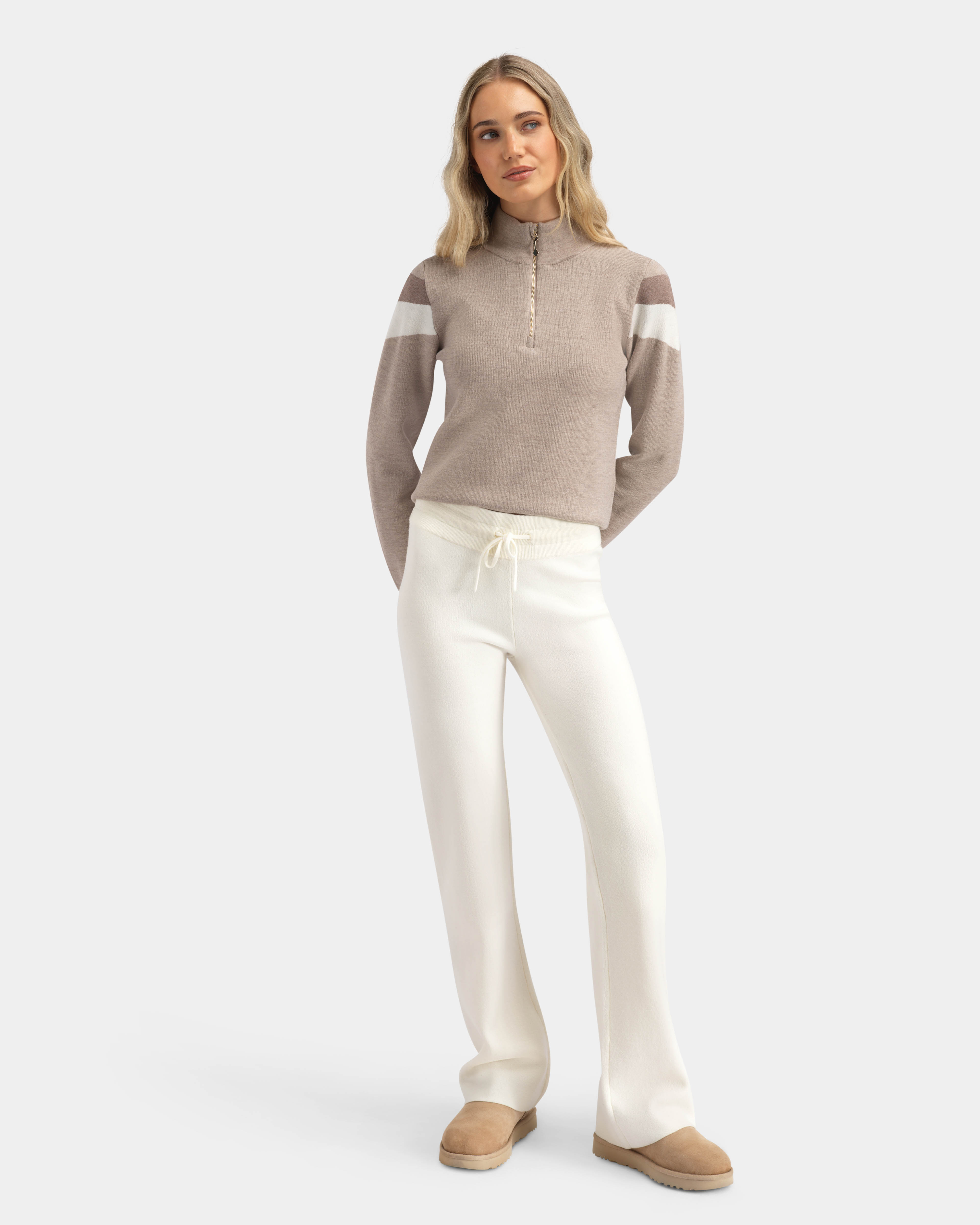 Hemsedal Knitted Pants White Swan