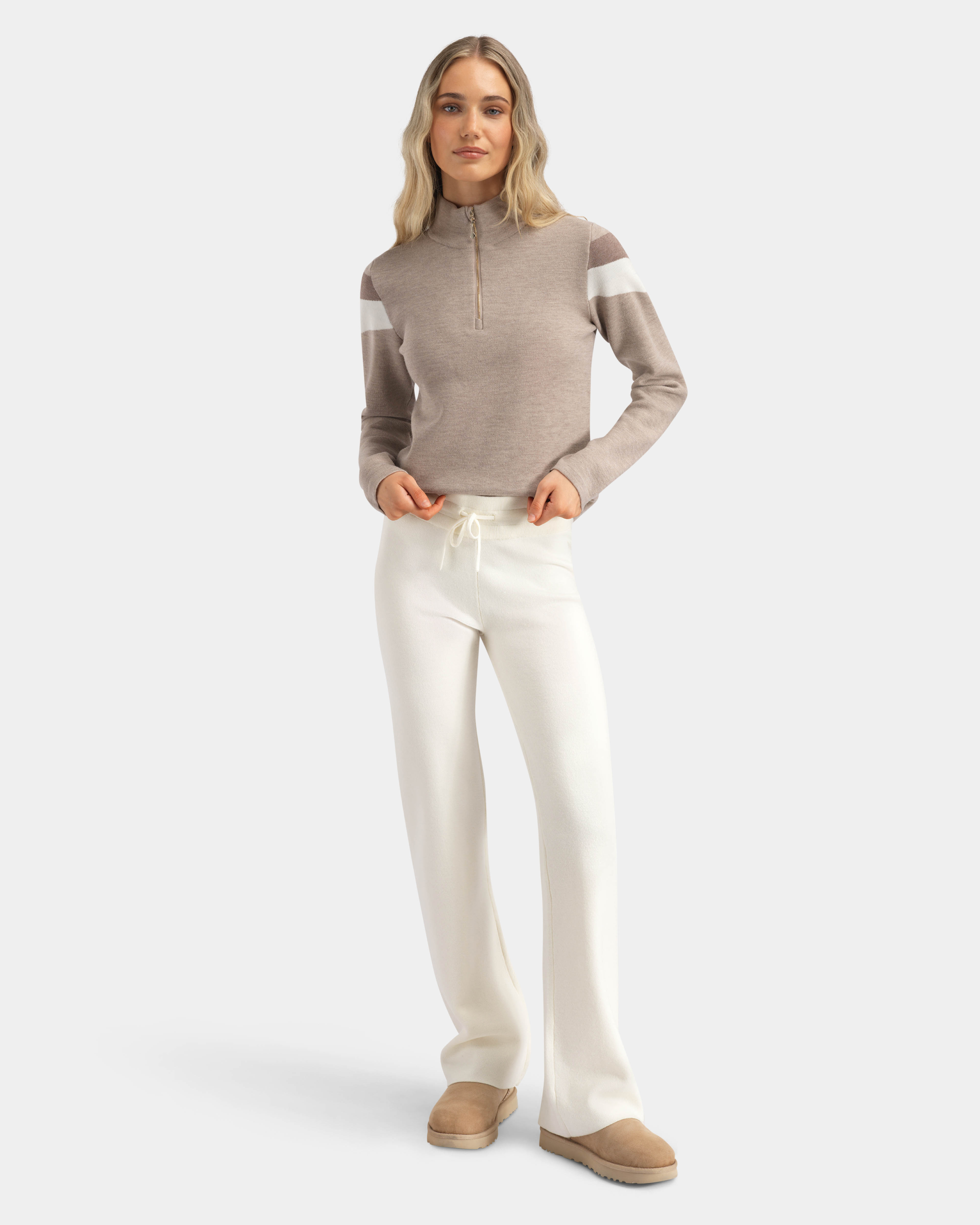 Hemsedal Knitted Pants White Swan