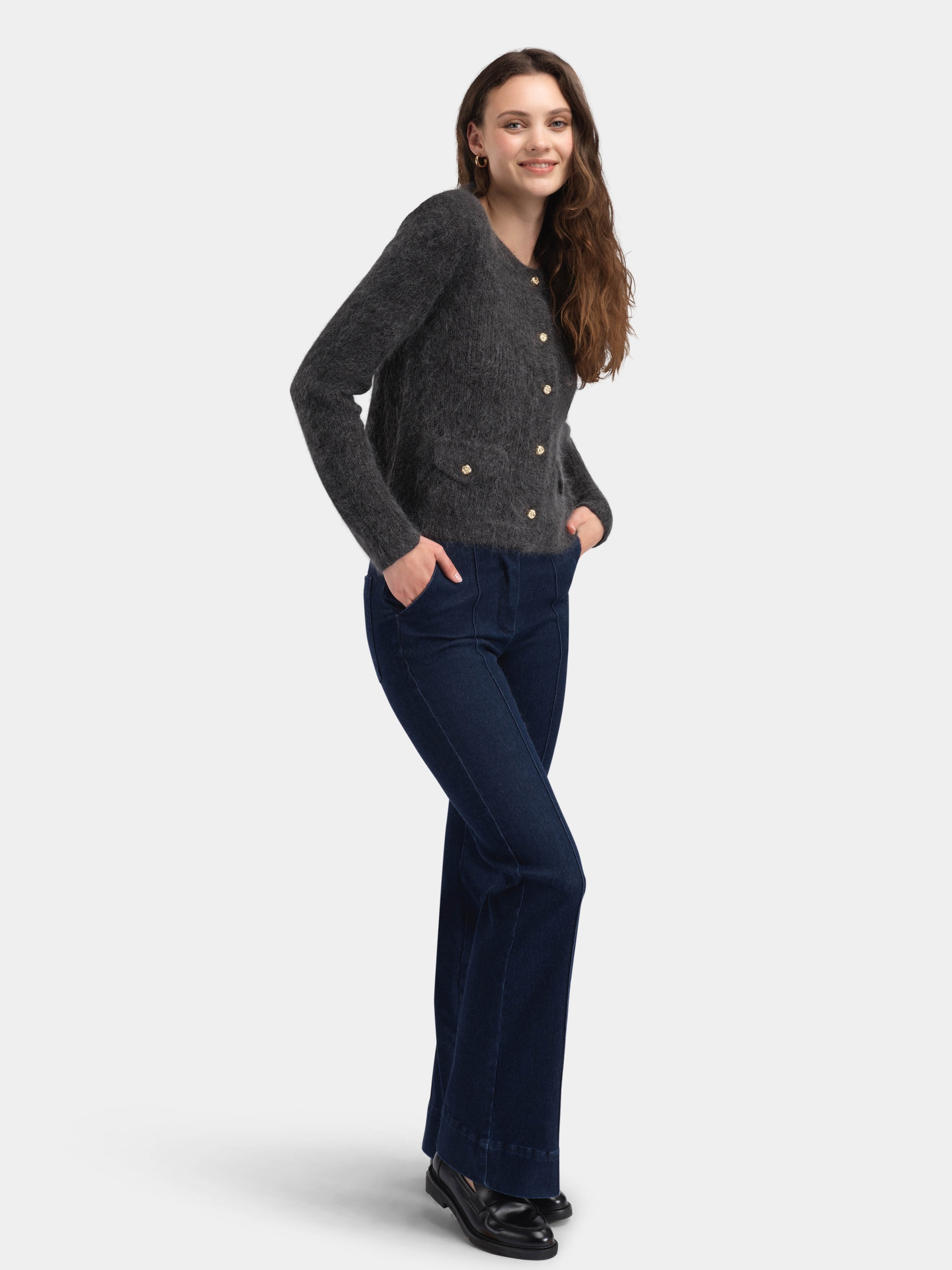 Lista Ull Strikkejakke  Charcoal grey