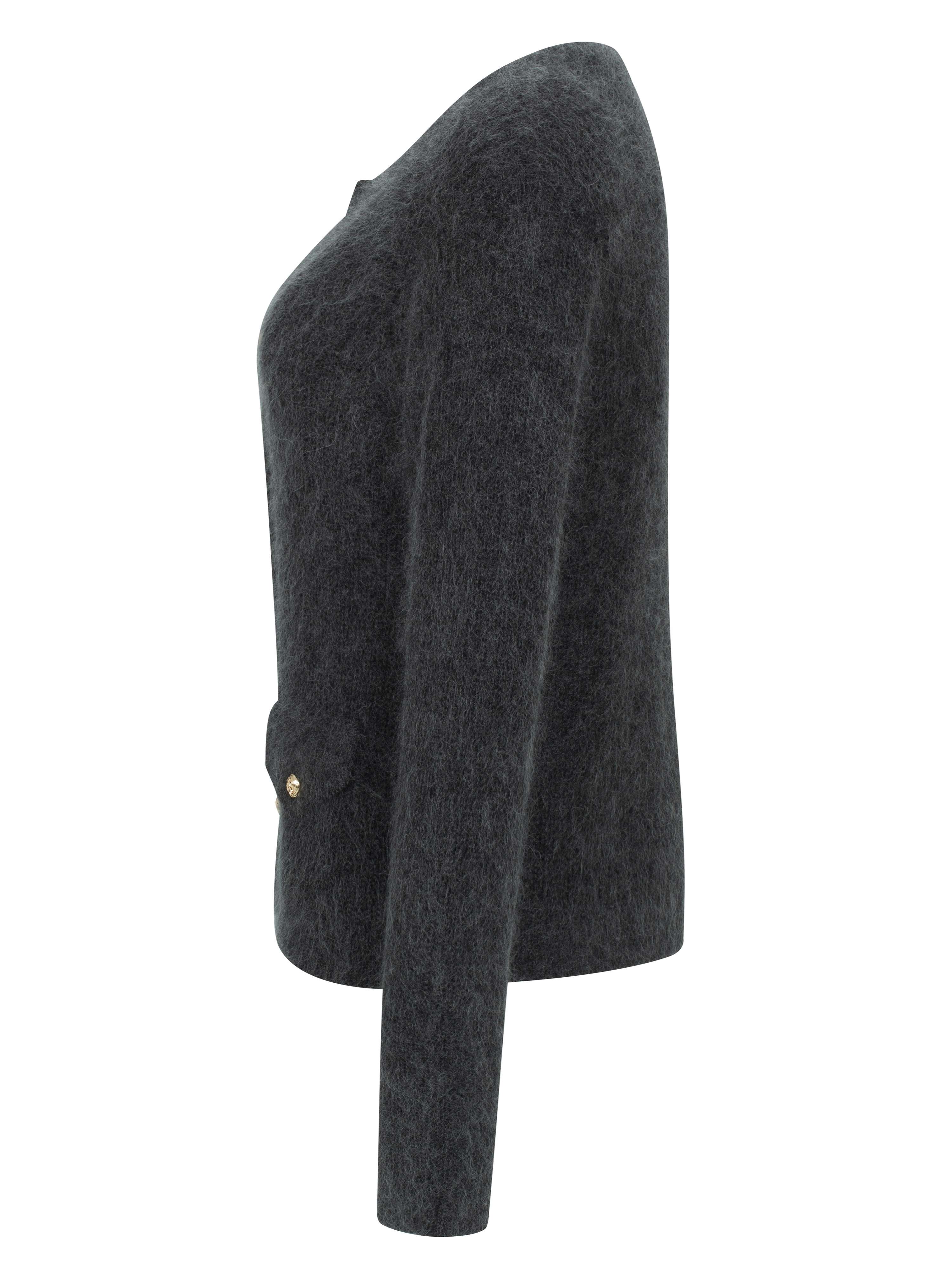 Lista Ull Strikkejakke  Charcoal grey