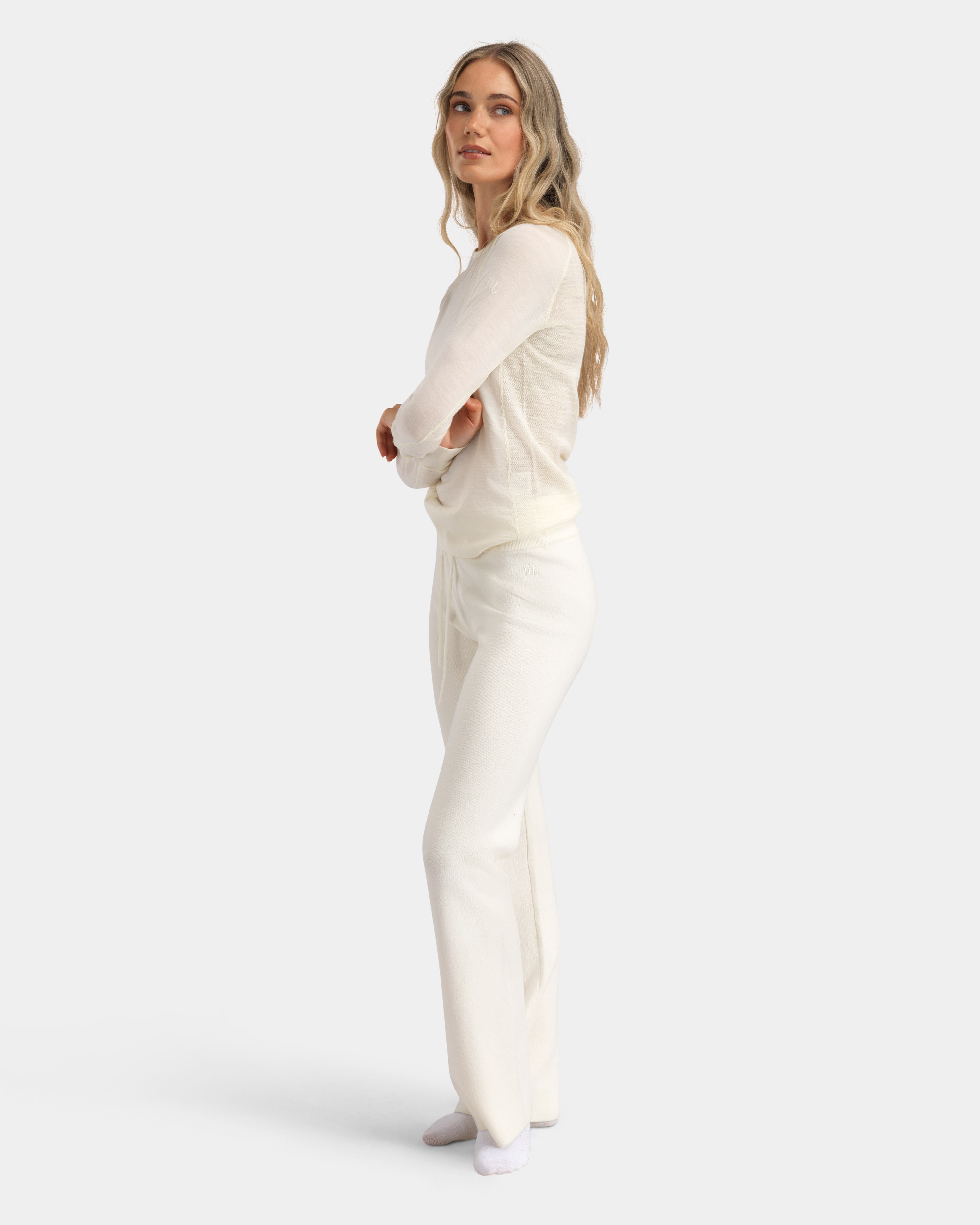 Rena Merino Base Layer Crew Top Ivory