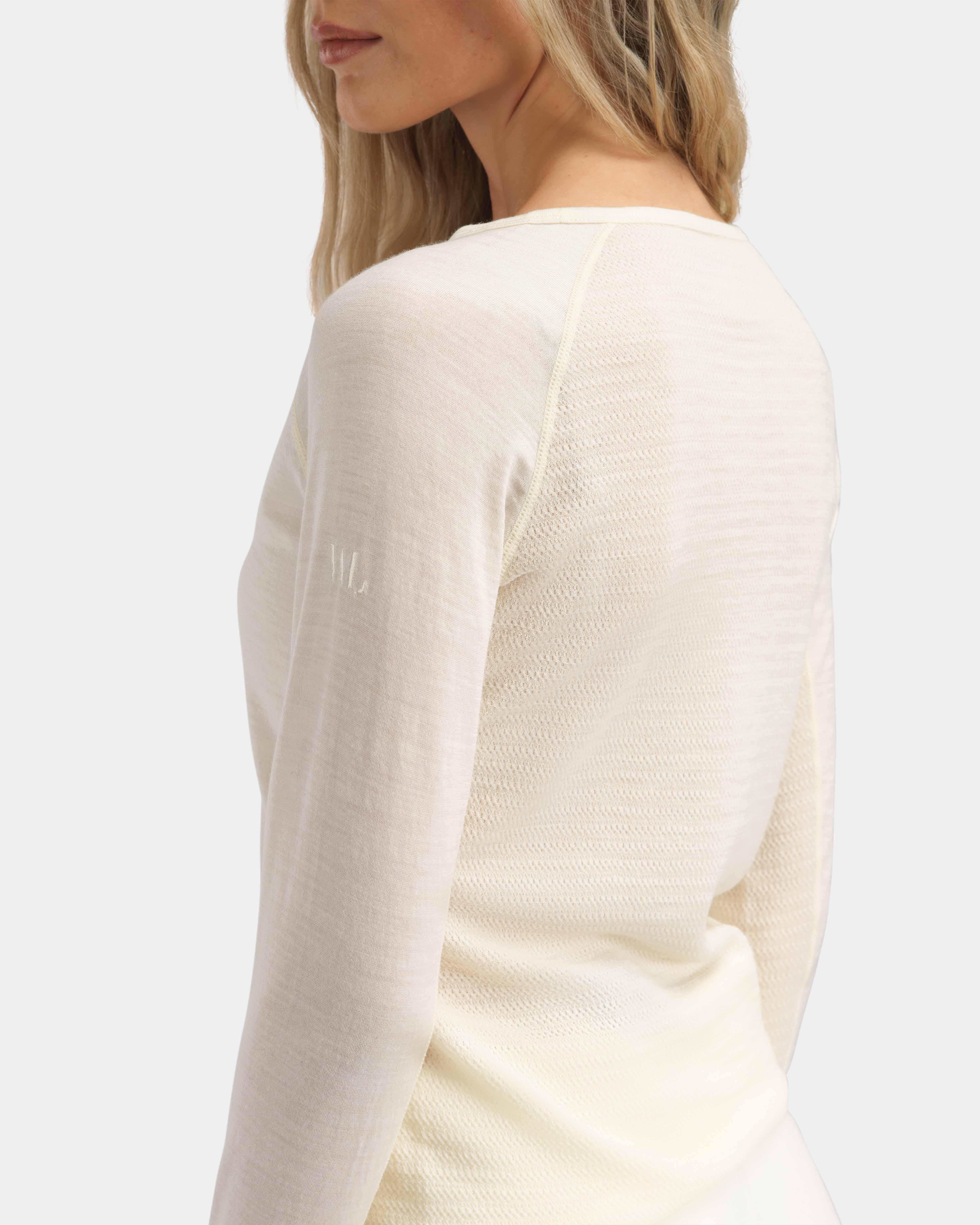 Rena Merino Base Layer Crew Top Ivory