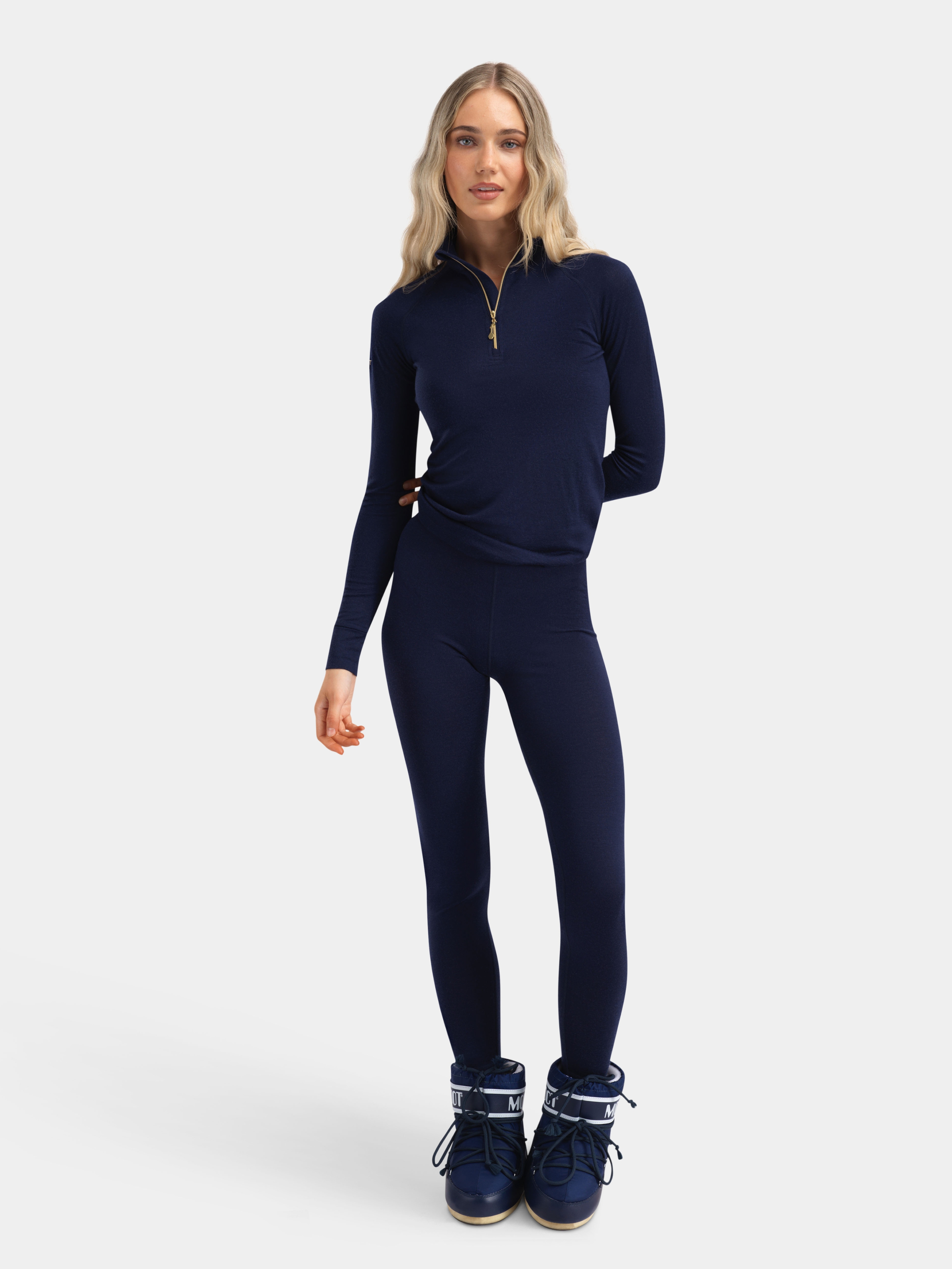 Rena Merino Base Layer Leggings Blue