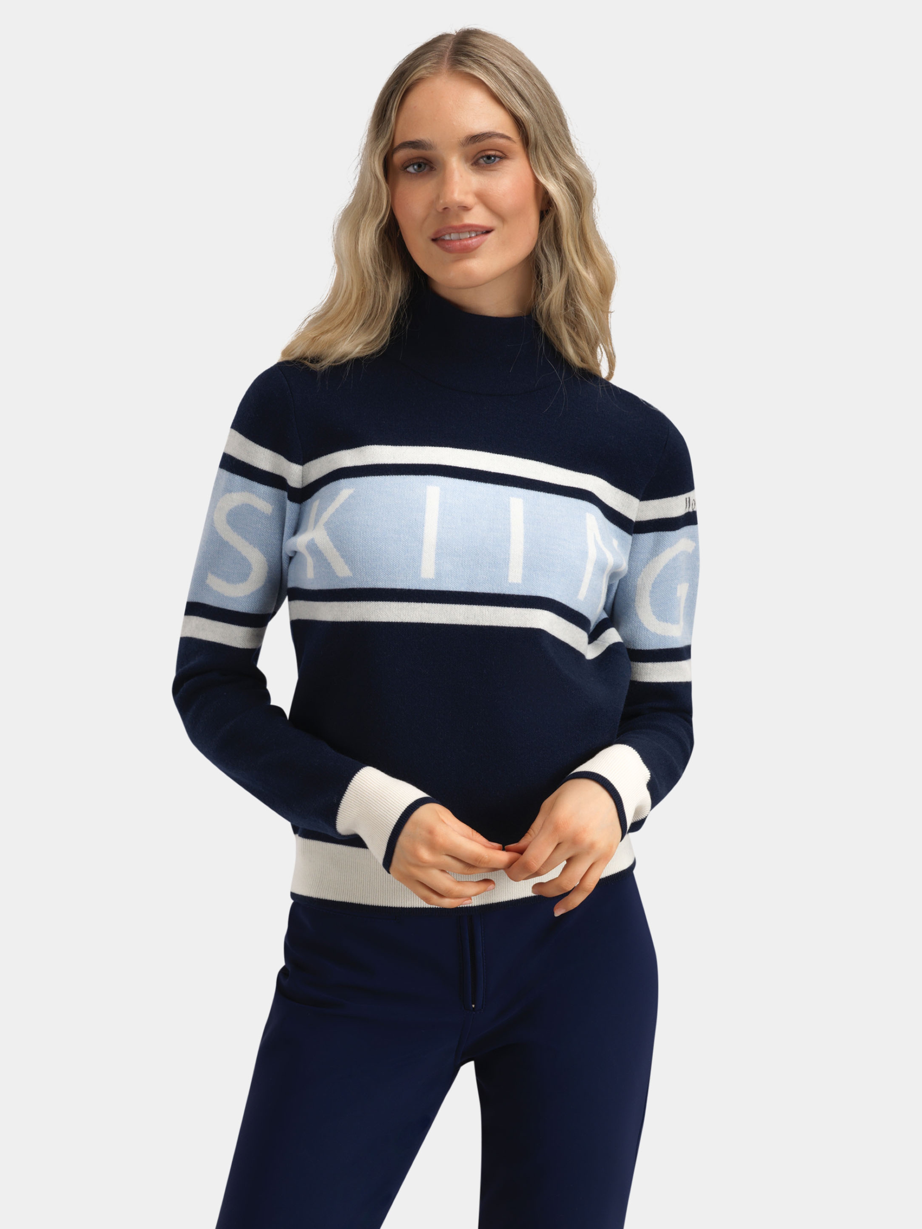 Solsidan Wool Turtleneck  Blue Ink