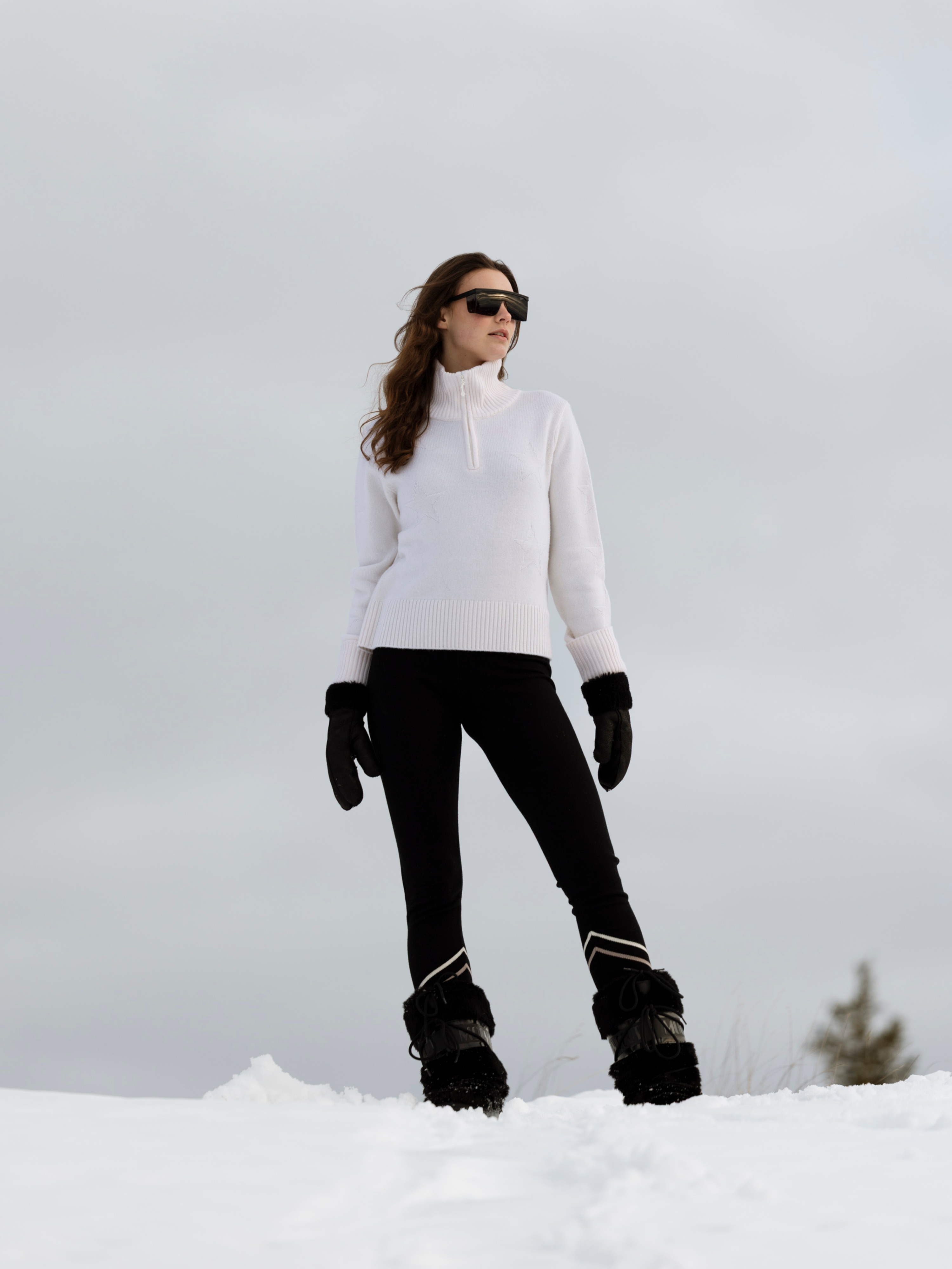 Sørtoppen Cashmere Half-zip Sweater Snow White
