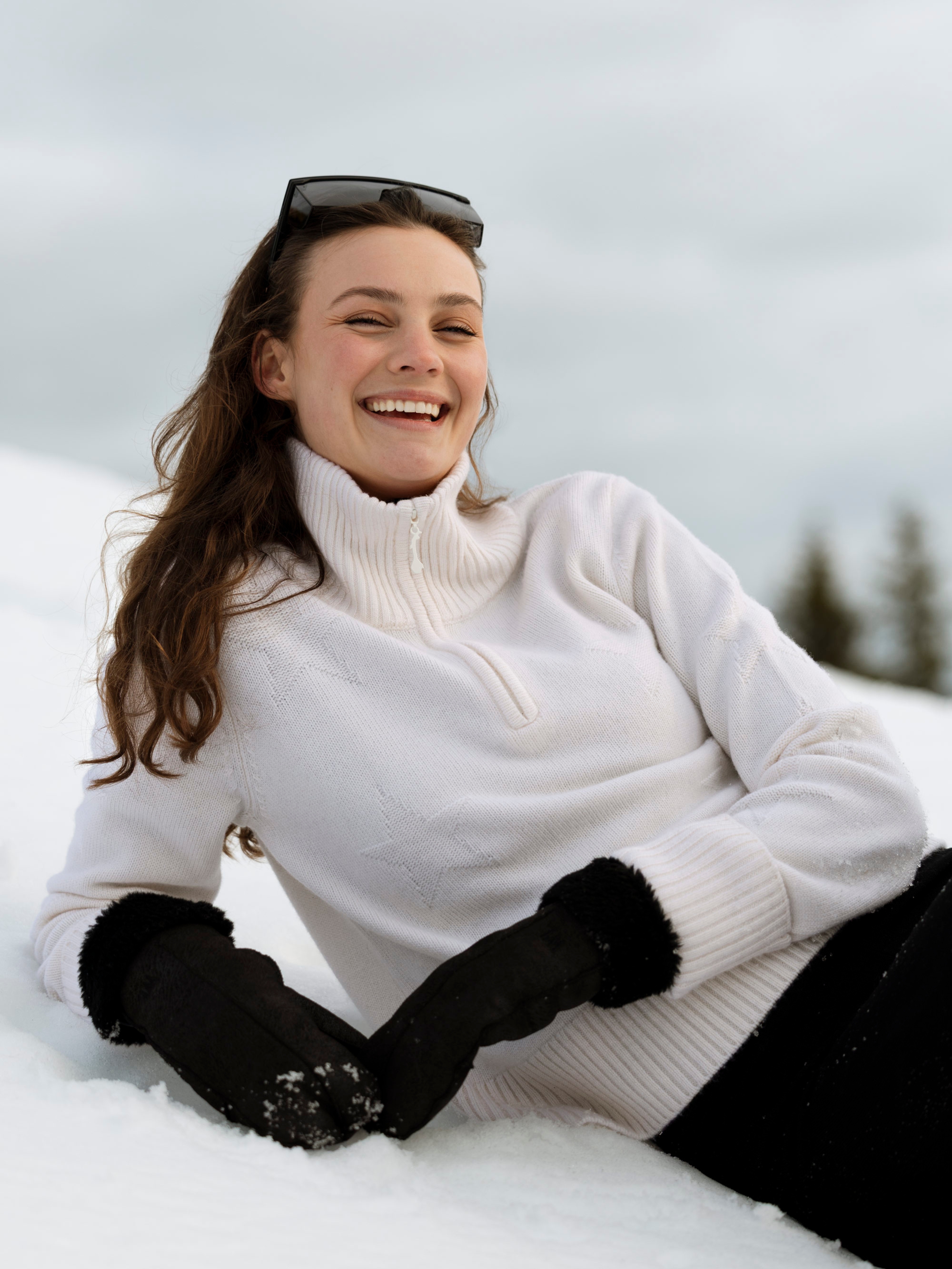 Sørtoppen Cashmere Half-zip Sweater Snow White