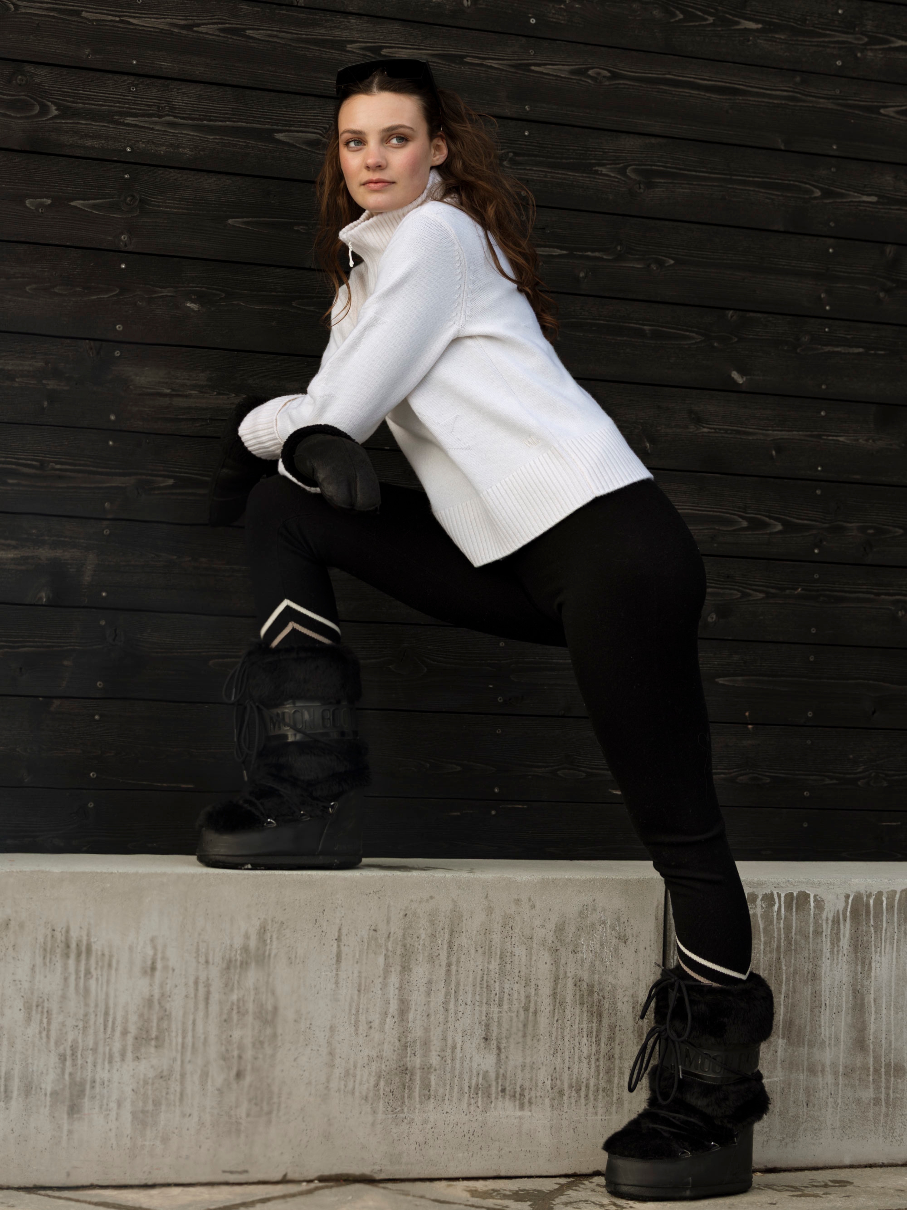 Sørtoppen Cashmere Half-zip Sweater Snow White