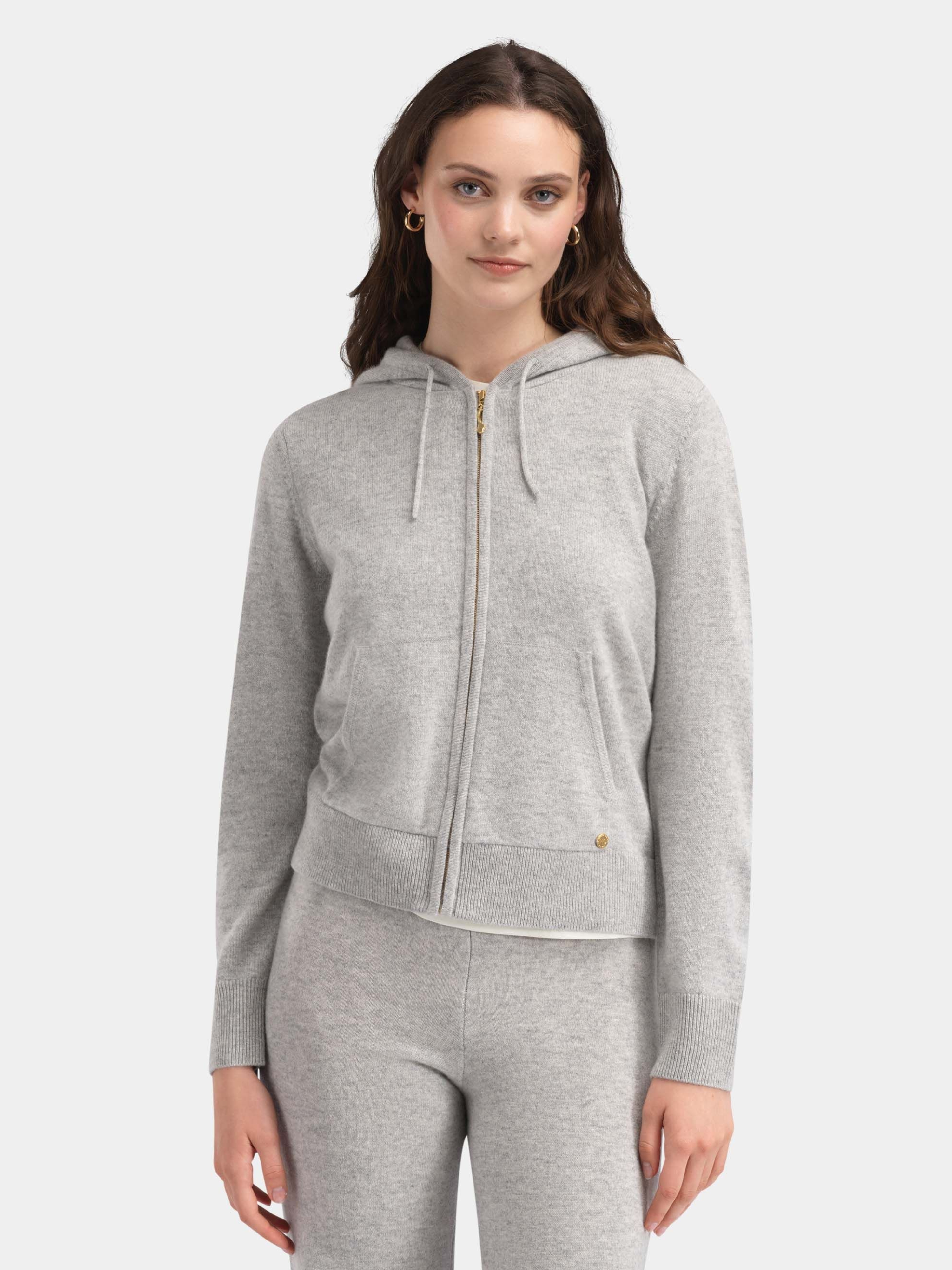 Stortoppen Cashmere Hood Jacket Grey Melange