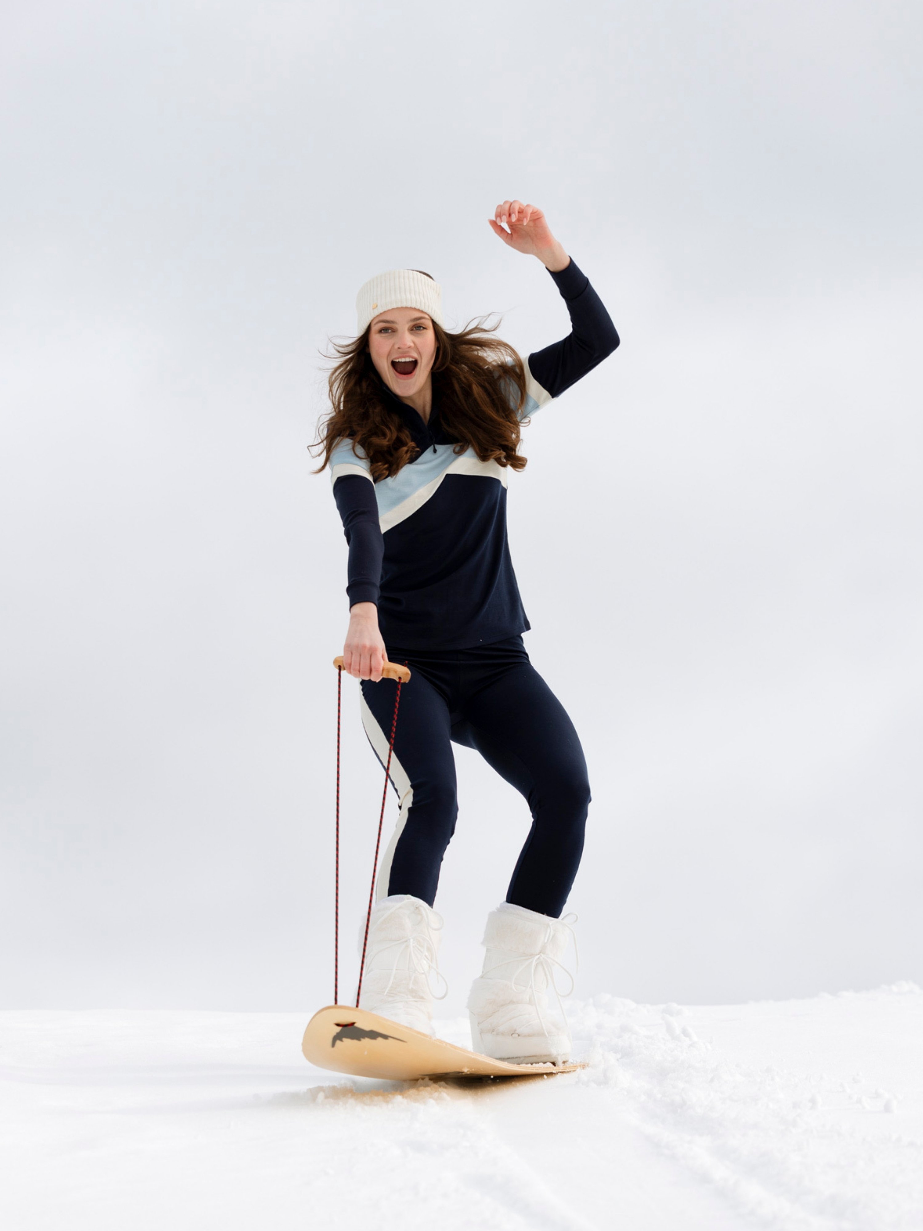 Vegglifjell Merino Half-zip Blue Ink / Snow White