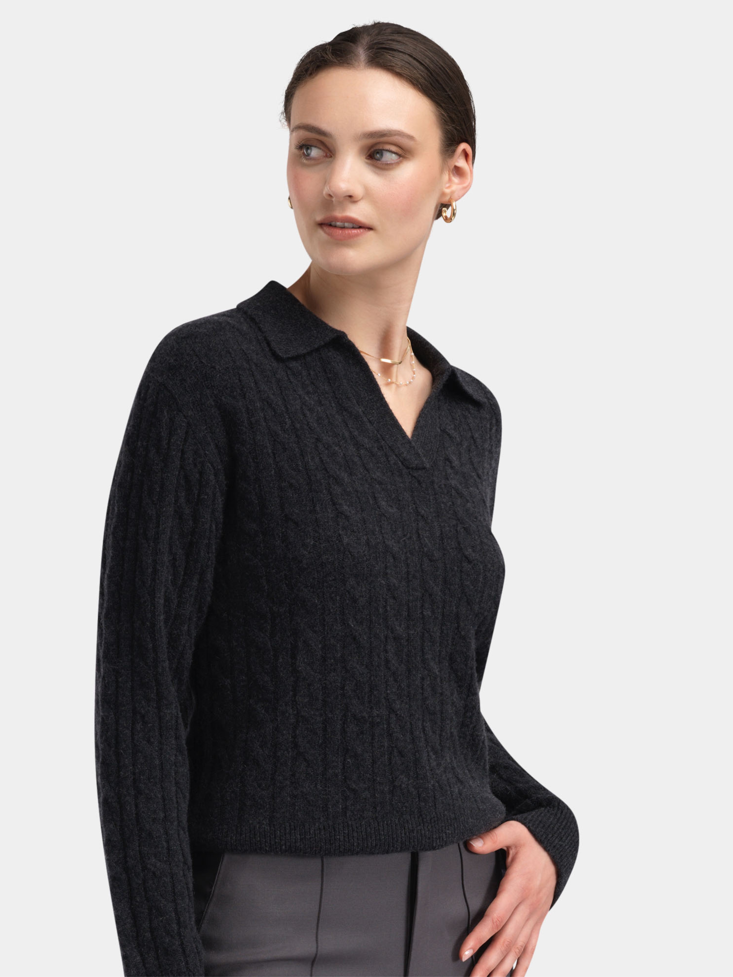 Vestli Kabelstrikket genser  Grey